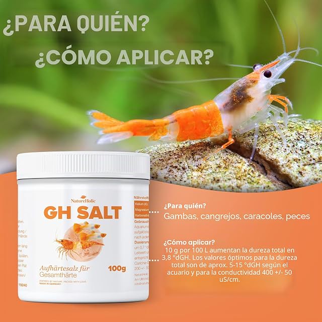 Foto 3 de 6 de NatureHolic GH+ Salt - Sal de endurecimiento para aumentar la dureza general