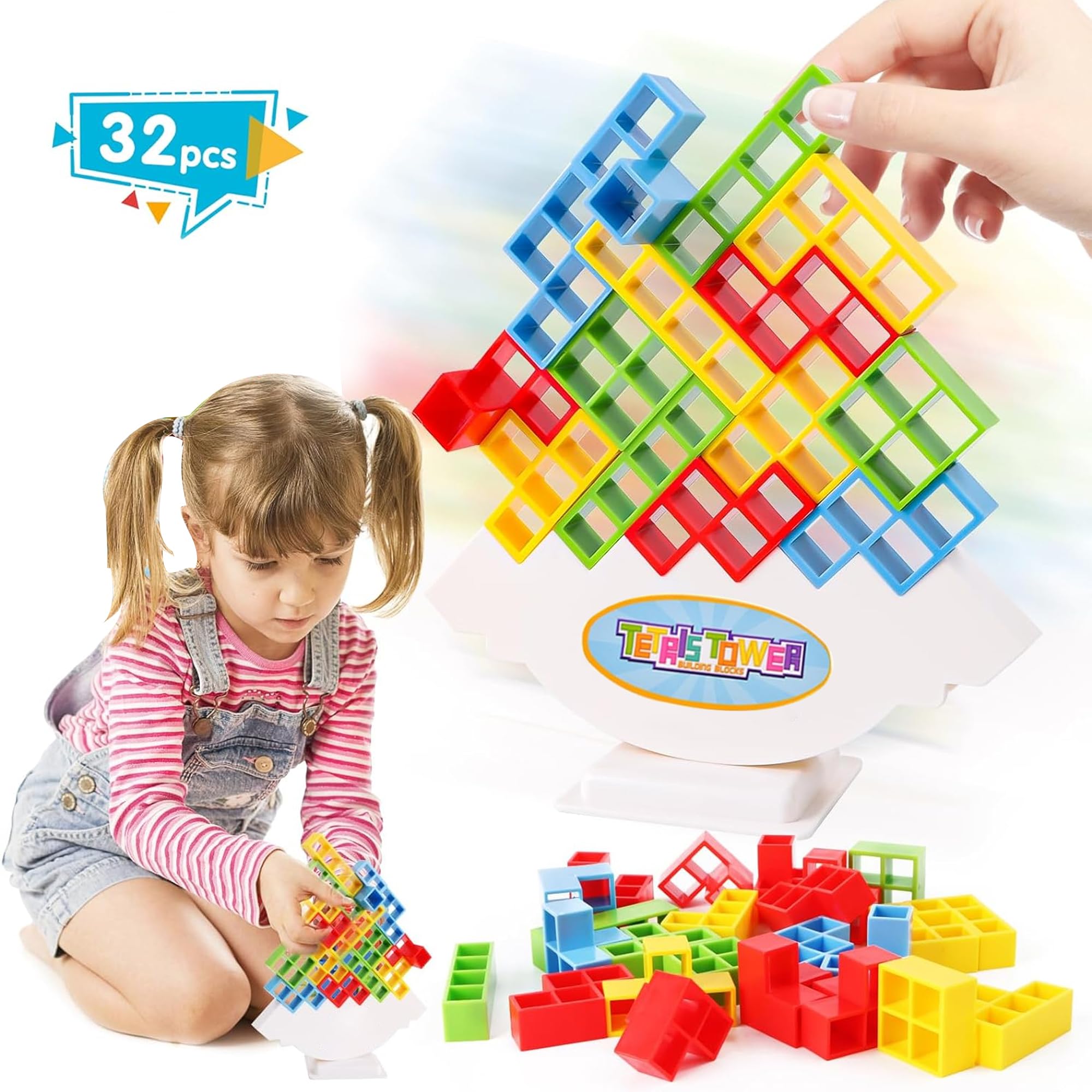 Kidology Tetra Tower Game, 32 PCS Tetra Tower Balance Game, Fun for Kids & Adults, Perfect for Family, Parties, Travel & Team Building, Tetra Tower Stacking & Board Game, STEM Toys for Kids (B0D7VPZ6PW) Amazon Price History, Amazon Price Tracker