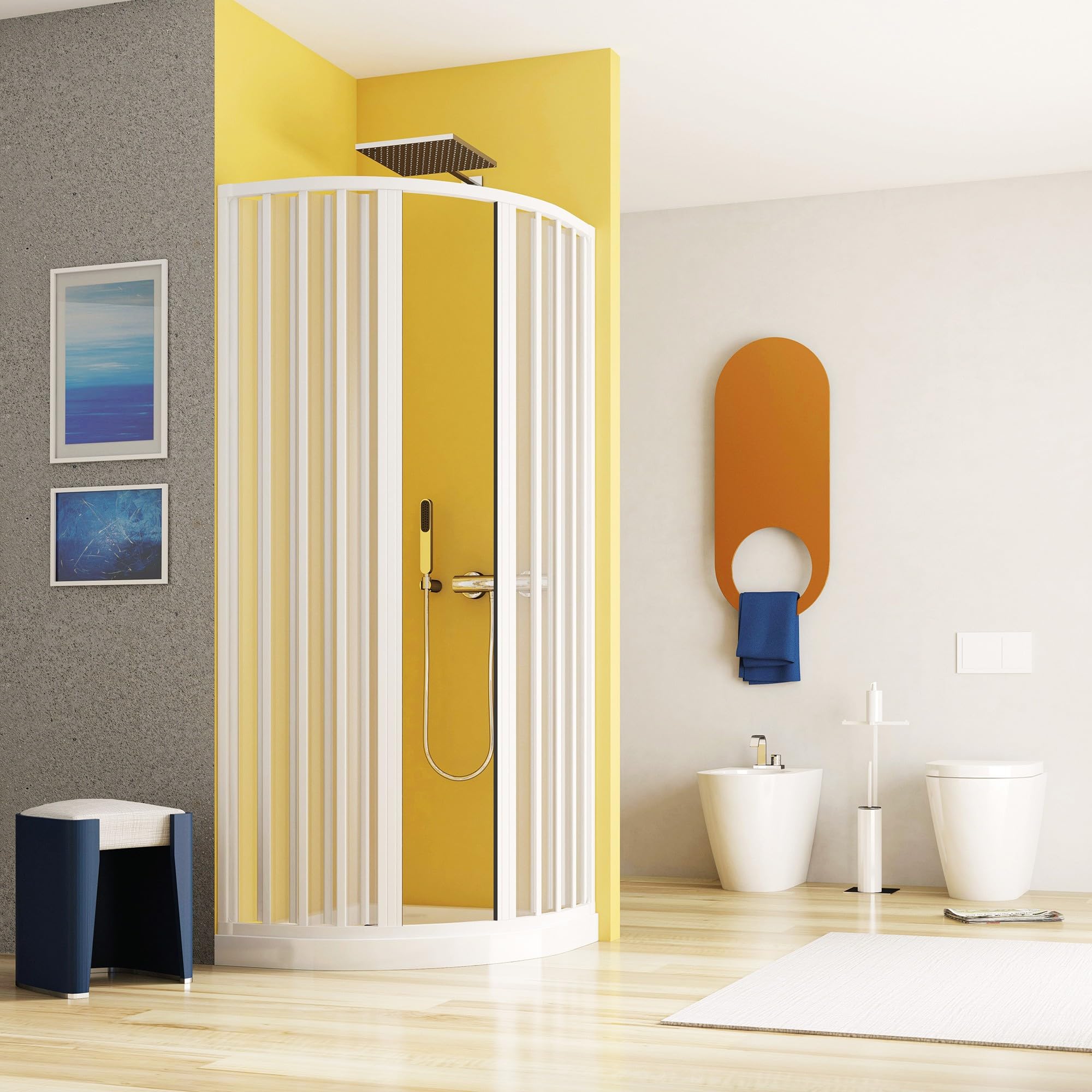 OLIMPO DOCCE - Box Doccia Apertura Centrale curvo 80X80 90X90-80x80
