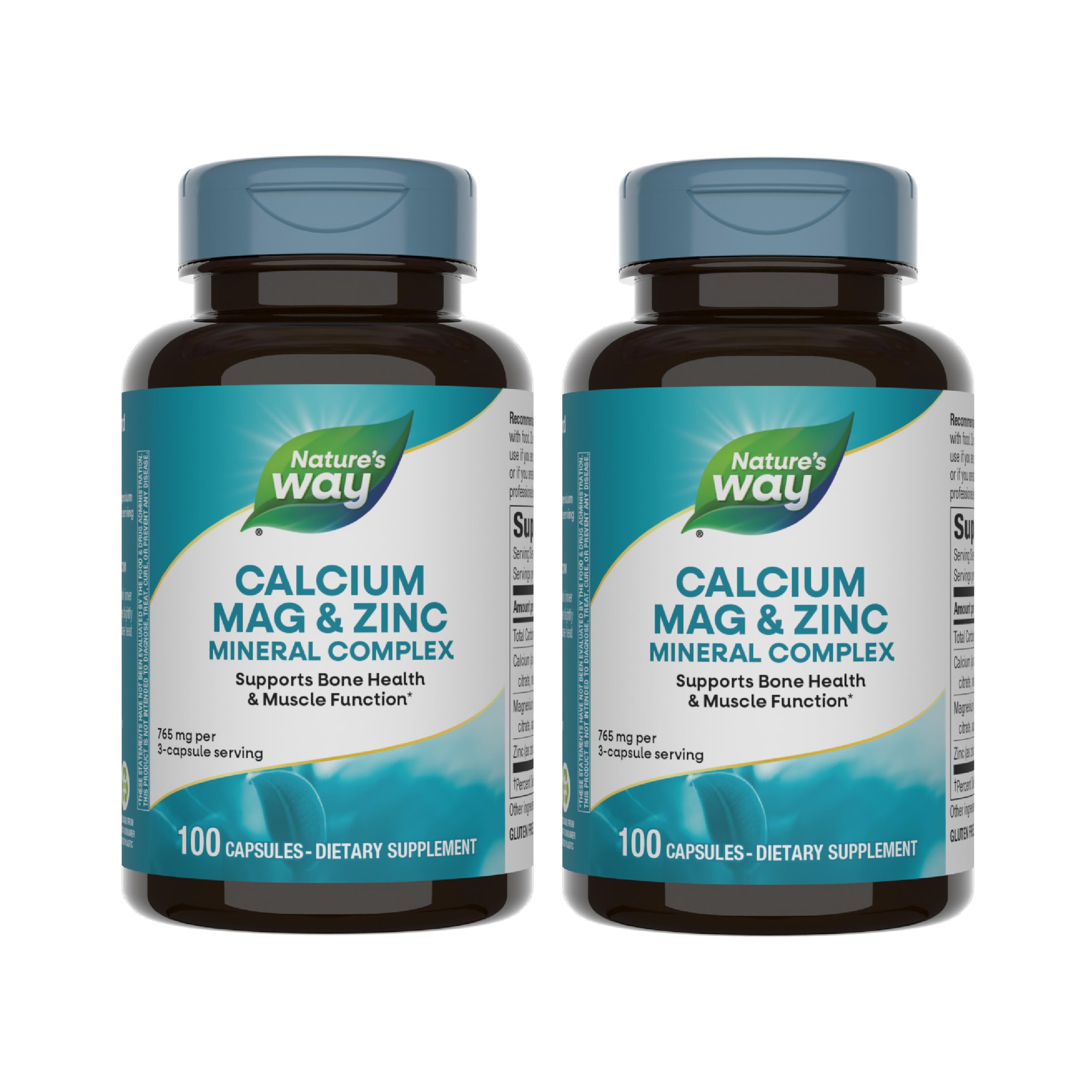 Nature's Way Calcium, Magnesium & Zinc Mineral Complex, Supports Bone Health & Muscle Function*, Immune Support*, 250 Capsules (Packaging May Vary) — Amazon image 9