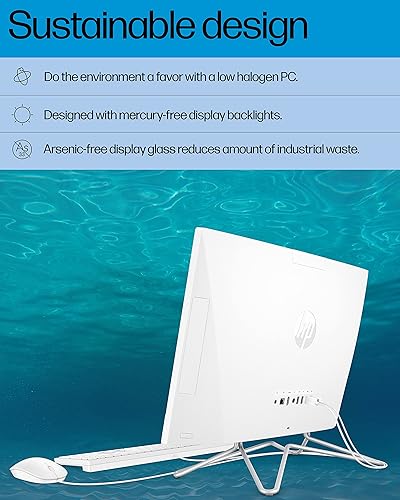 Vista 6 de HP Computadora de escritorio todo en uno, pantalla de microborde Full HD de 21.5 pulgadas, procesador AMD Ryzen 3, gráficos AMD Radeon, 8 GB SDRAM
