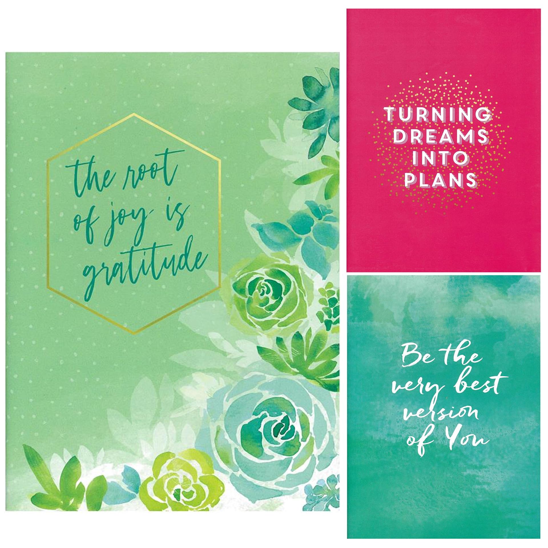 Hampton Art Guided Journal Collection - Wellness, Goals, Gratitude (Set of 3) - Self-Care & Mental Health Journal for Women, Anxiety & Self-Love Notebook, 6