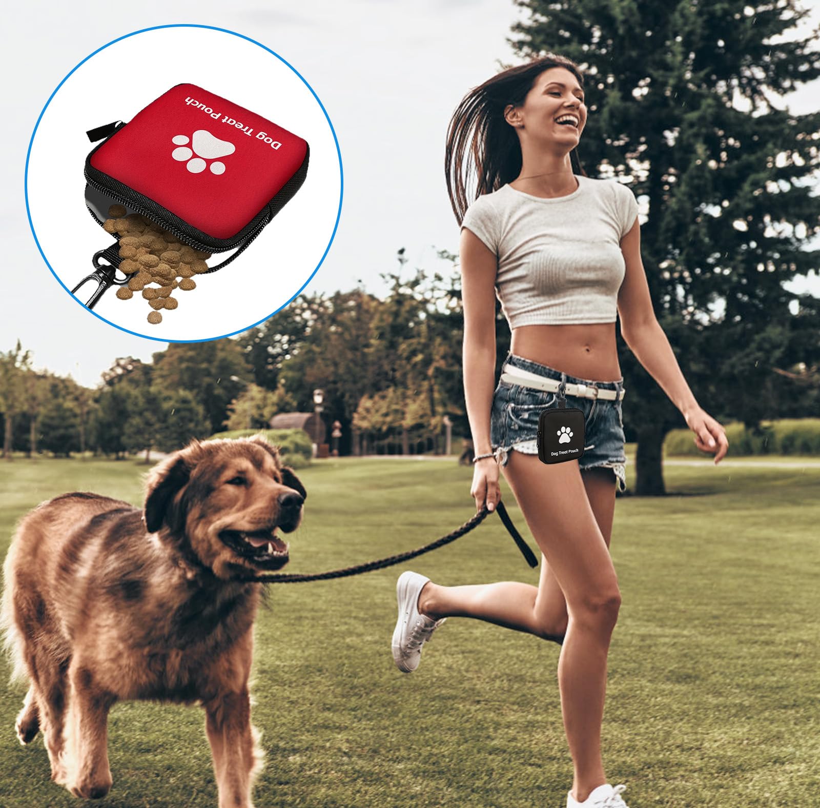 VEGCOO 2 Pz Porta Premietti per Cani Borsa con Cerniera e Moschettone, Sacchetti Portatili per Animali Domestici in Piccola, Borsa Addestramento Cane Porta Premietti per Cani per Viaggi, Uso Esterno