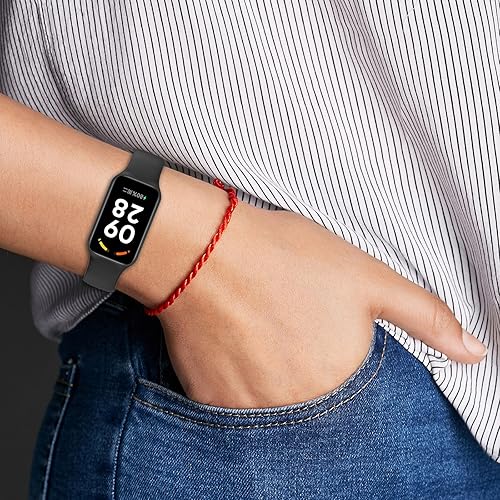 Miniatura 9 de BabyValley Paquete de 4 bandas de repuesto compatibles con Xiaomi Smart Band 8 Active, banda de silicona ajustable, correas de accesorios para