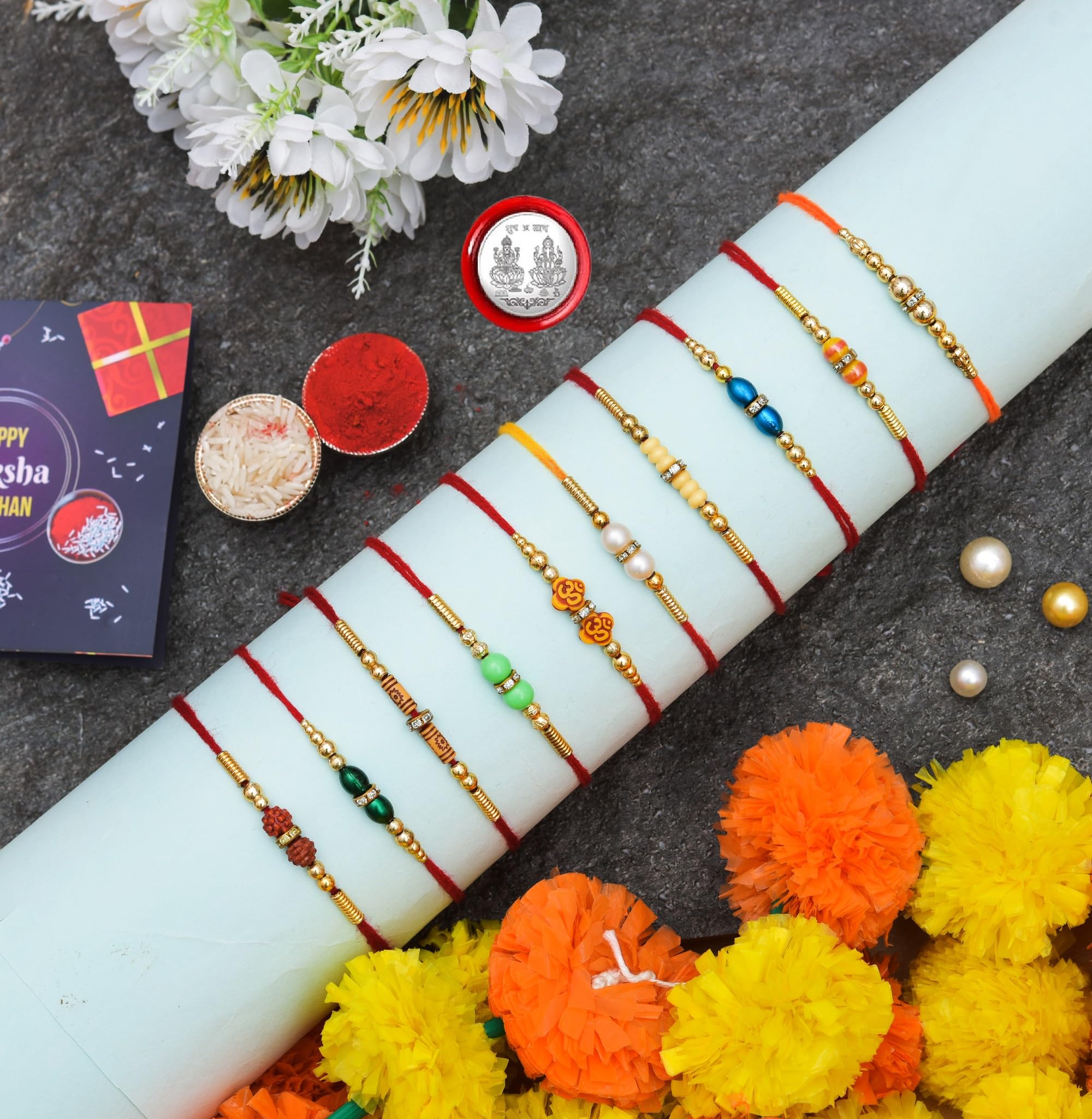 TECHBASICS Combo of 10 Dora Rakhi Set for Brother, Bhaiya, Bhabhi for Rakhi/Rakshabandhan with Roli Chawal & Greeting Card | Premium Rakhi Hamper RKHMPR39-image-41