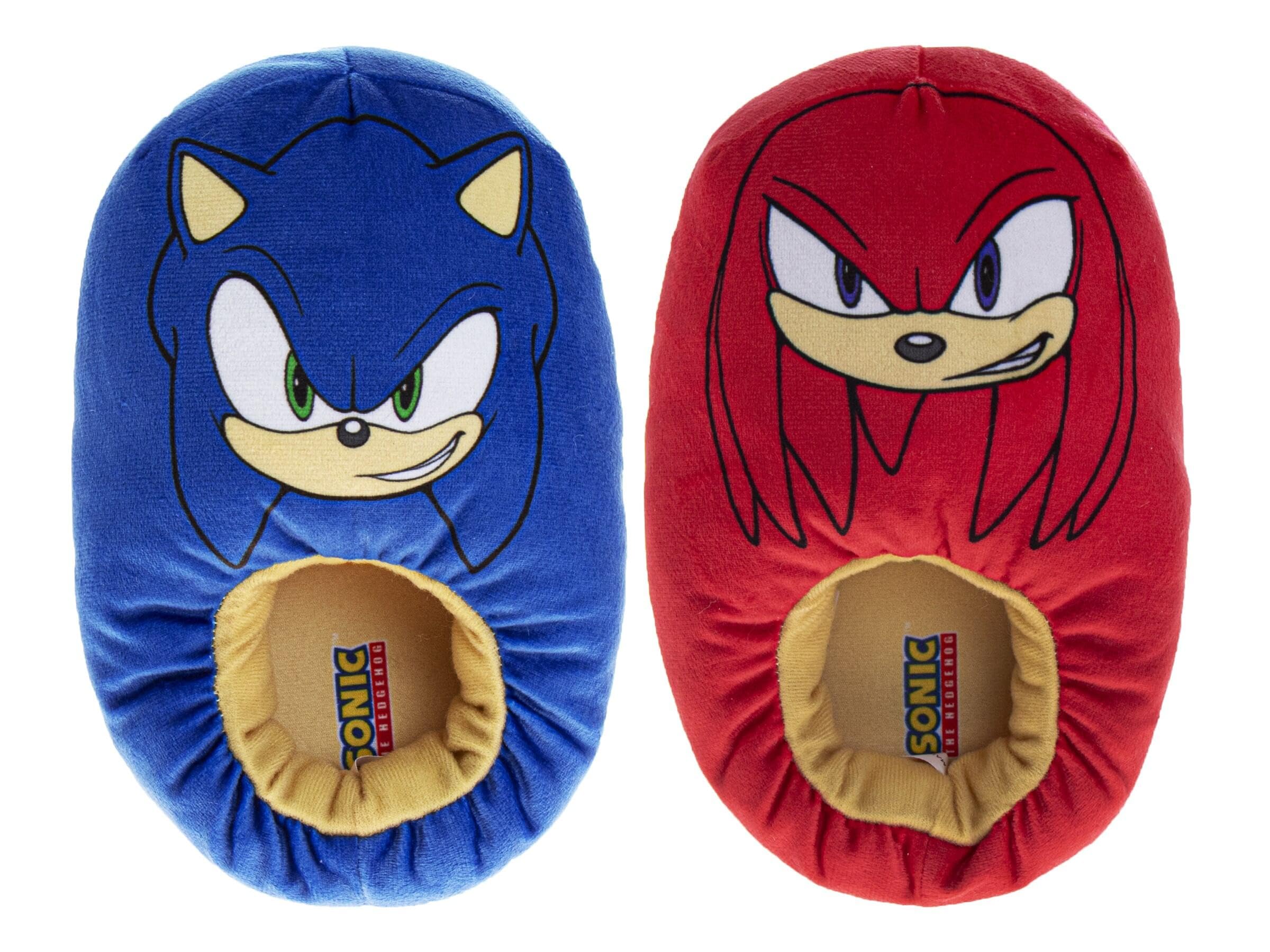 SEGA Sonic the Hedgehog 3D Slippers for Kids Cozy Soft House Shoes Knuckles & Sonic Plush Size Toddler Little Kid Big Kid