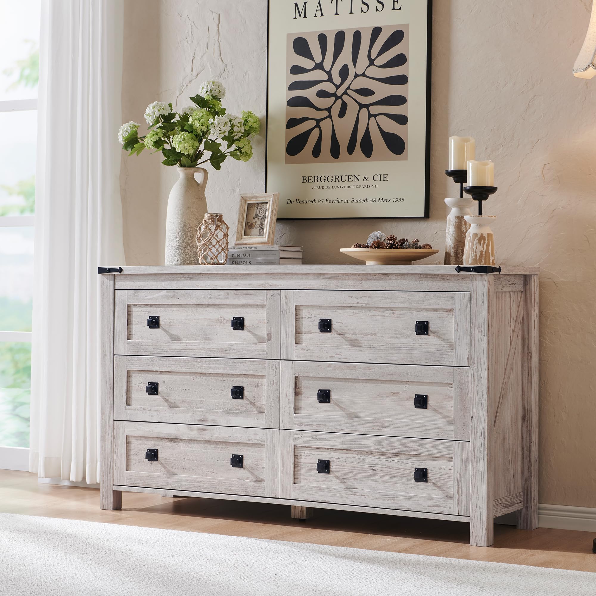 antique white dresser Gorsedd - - Marble & Nothing does that better than this dresser RedLemon Farmhouse 54" 6-Drawer Dresser