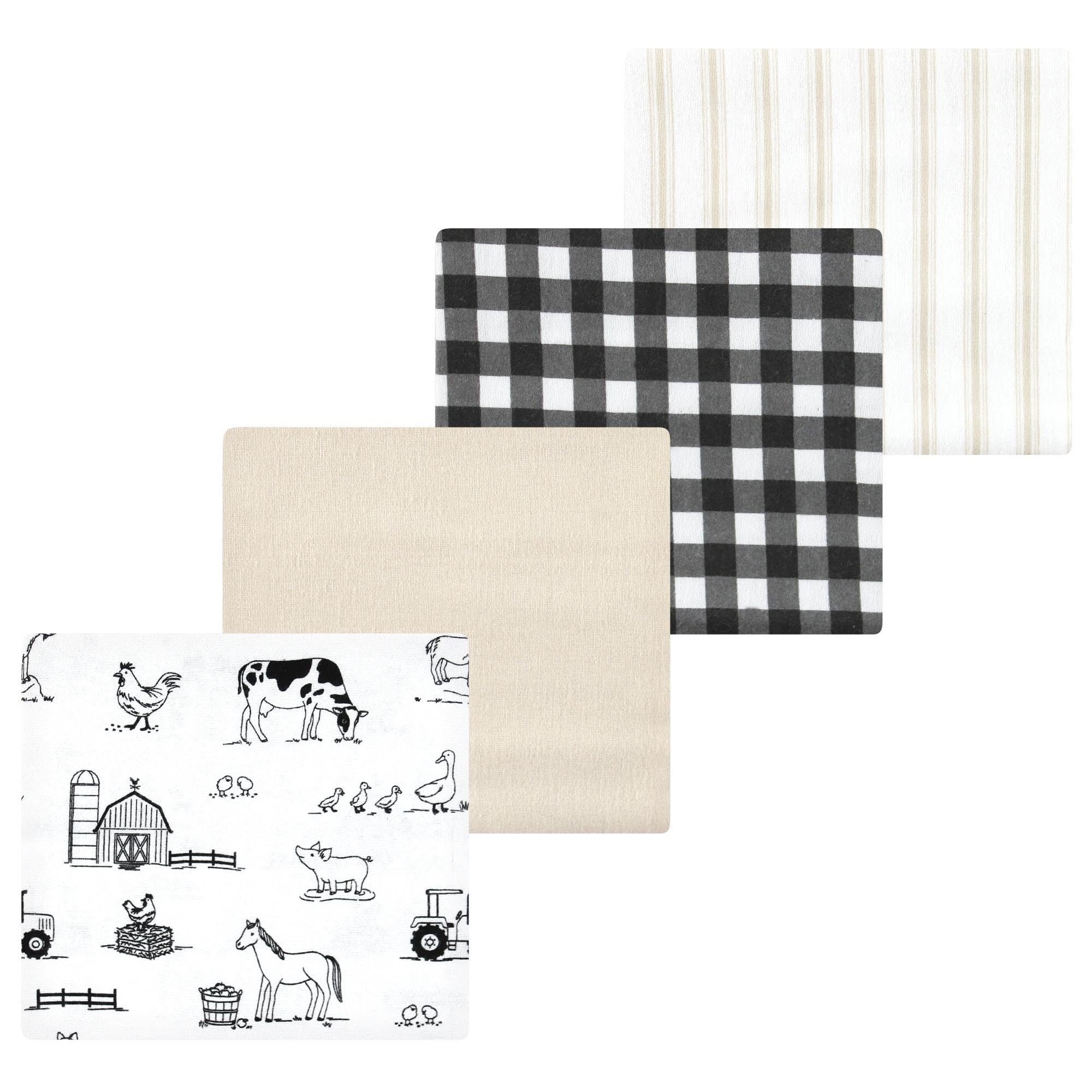 Luvable Friends Little Treasure Flannel Receiving Blankets 4pk
