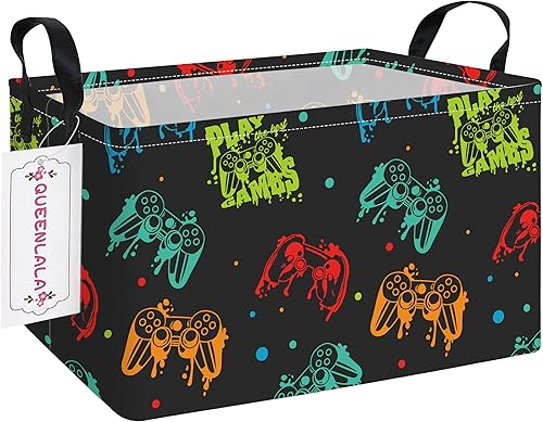 Miniatura 19 de Cesto para la colada QUEENLALA diseño rectangular, cesta para la ropa sucia plegable, para la habitación de los niños, para organizar o almacenar,