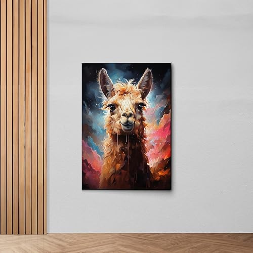 Miniatura 6 de Alpaca Canvas Wall Art for Bathroom Living Room Wall Decoration Animal Wall Painting Autumn Landscape Wall Picture Aesthetic Alpaca Wall Decor