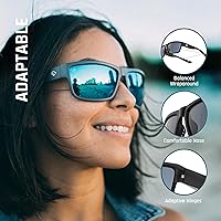 Vista 33 de TOREGE - Lentes de sol polarizados deportivos para hombres y mujeres, para ciclismo, correr, golf, pesca, TR26 Marco negro y lente plateado cobre