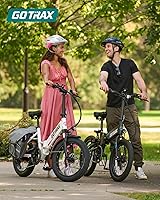 Vista 9 de Gotrax Bicicleta eléctrica plegable de 20 pulgadas con 55 millas (Pedal-assist1) por batería de 48 V, potencia de 20 Mph por 500 W, pantalla LCD