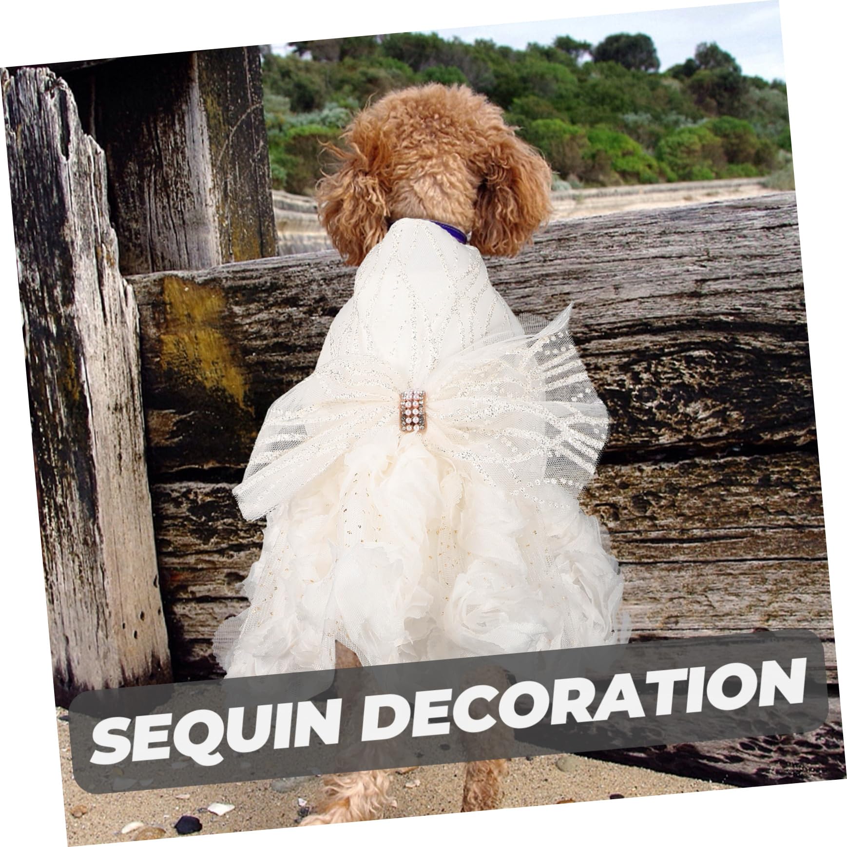 BESPORTBLE 3pezzi Abito Da Sposa Per Cani Con Gonna Tutù Elegante e Romantico Costume Da Matrimonio Per Cuccioli Abbigliamento Per Animali Domestici Stile Classico e Confortevole Per