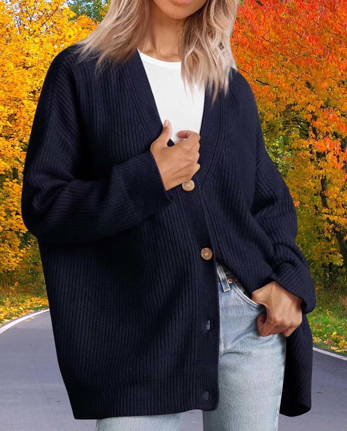 Womens Fall Fashion Oversized Lightweight Warm Knit Jacket Elevate Your Fashion Taste Work And Casual Wear - Image 5