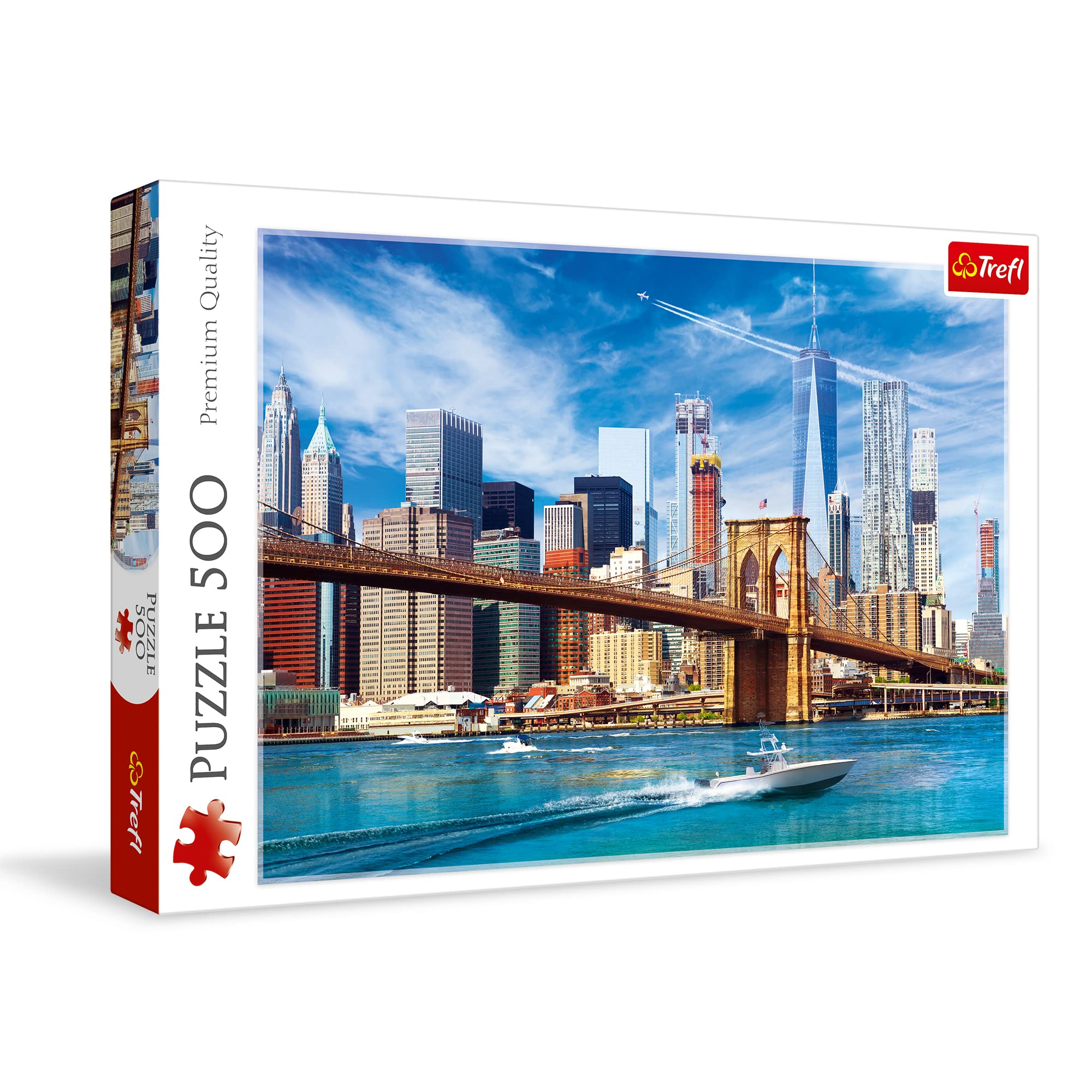 Trefl View of New York 500 Piece Jigsaw Puzzle Red 19"x13" Print, DIY Puzzle, Creative Fun, Classic Jigsaw for Adults and Children from 10 Years Old