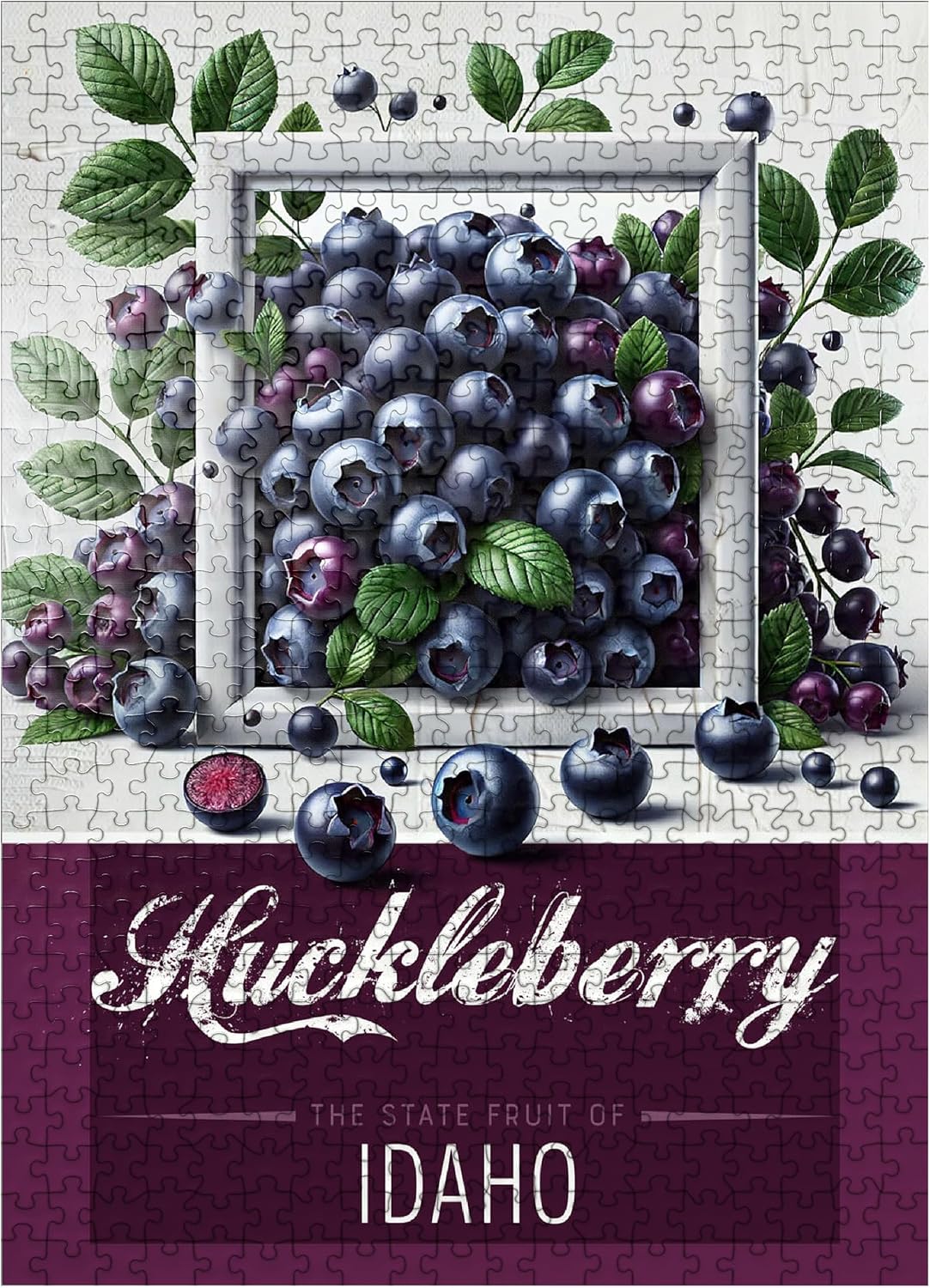 MyPuzzle Colorful Fruits: Idaho, Huckleberry -State Fruits Series - Premium 500 Piece Jigsaw Puzzle for Adults