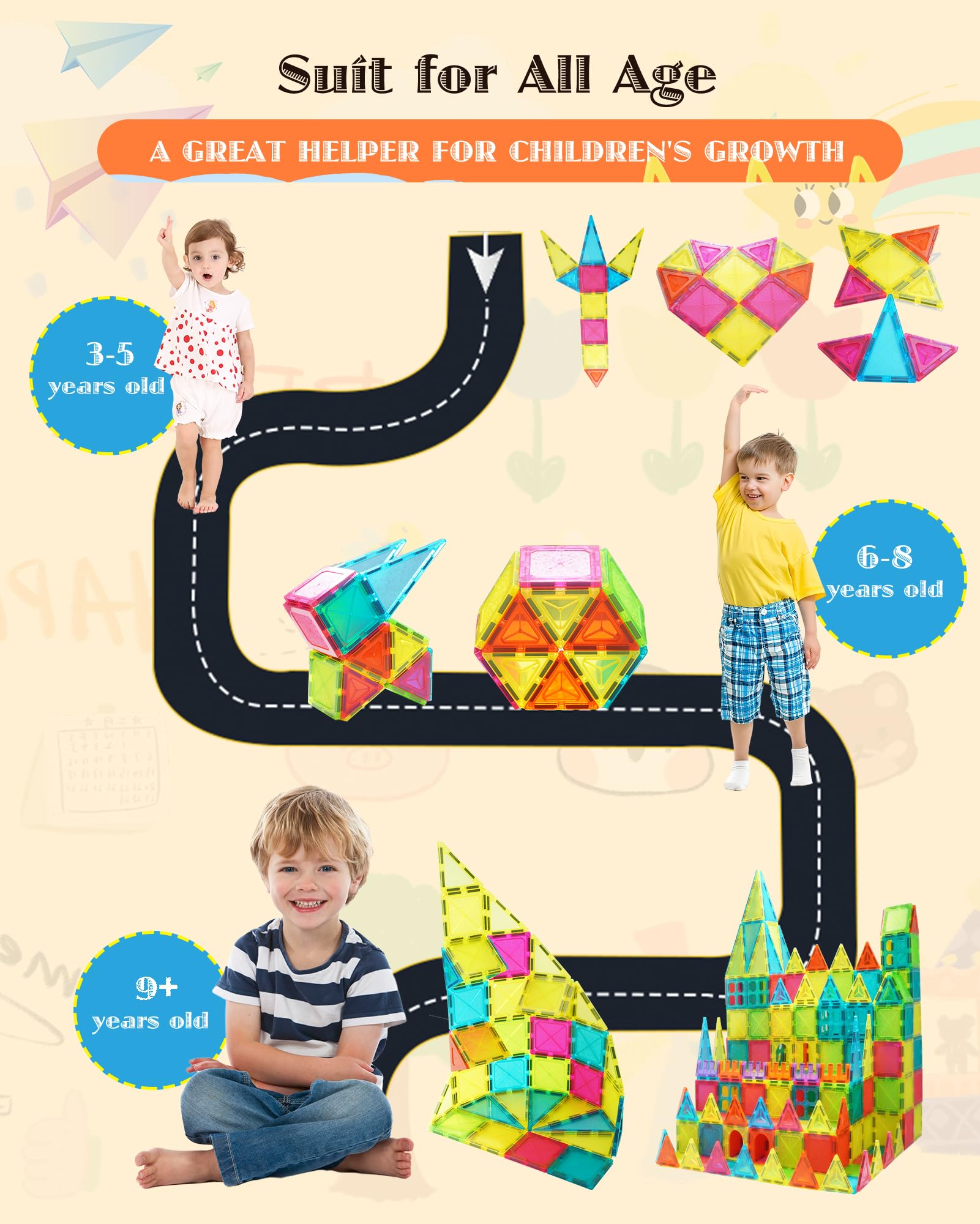 Costruzioni Magnetiche per Bambini di 3 Anni 7.5 cm Colorati Costruzioni Magneti per Bambini Montessori Giochi Educativi Calamite per Bambini 4 Anni Regalo Costruzioni per Ragazzo 5 6 7 8 9 10 Anni