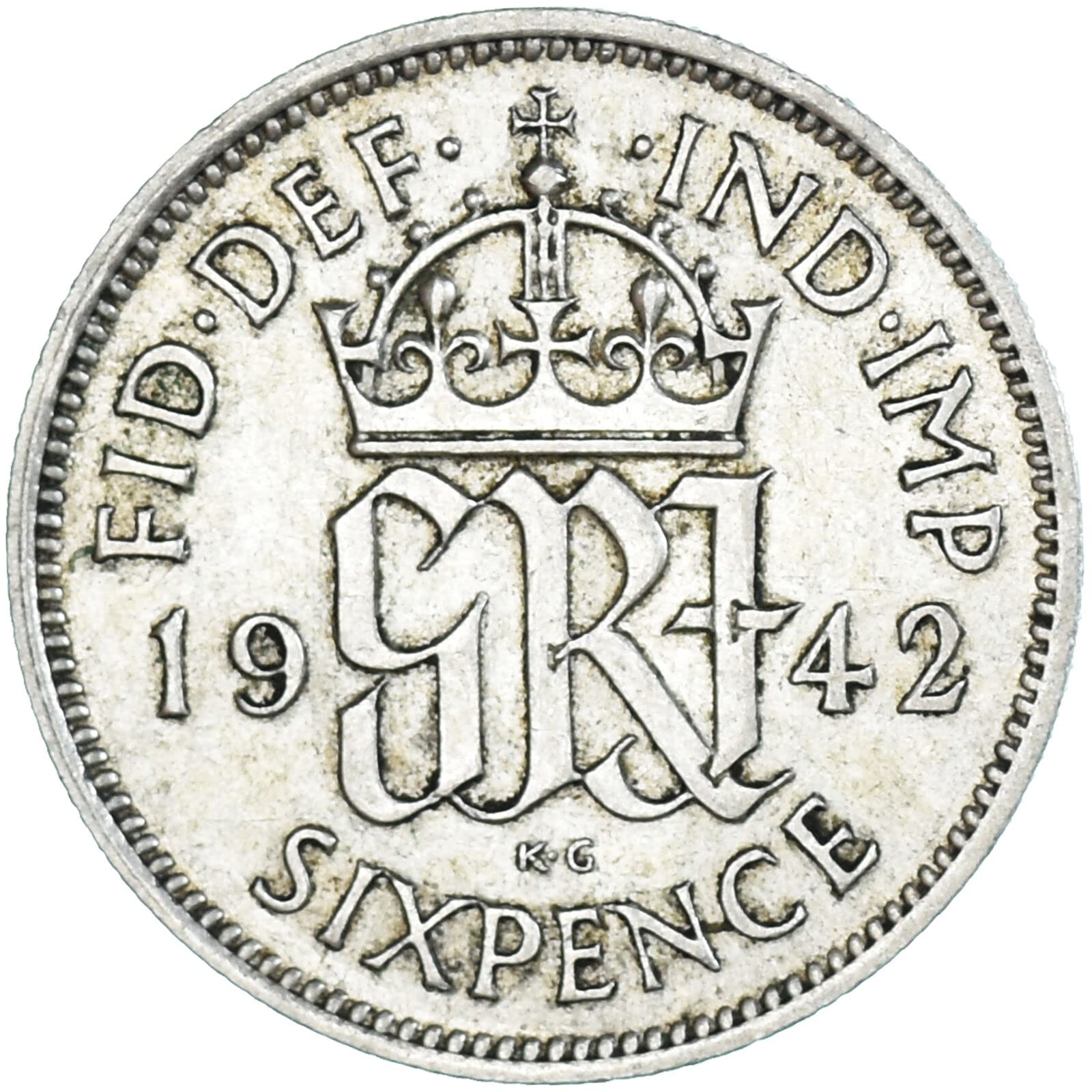 1937-1947 British Sixpence Silver Coin Issued Under King George VI
