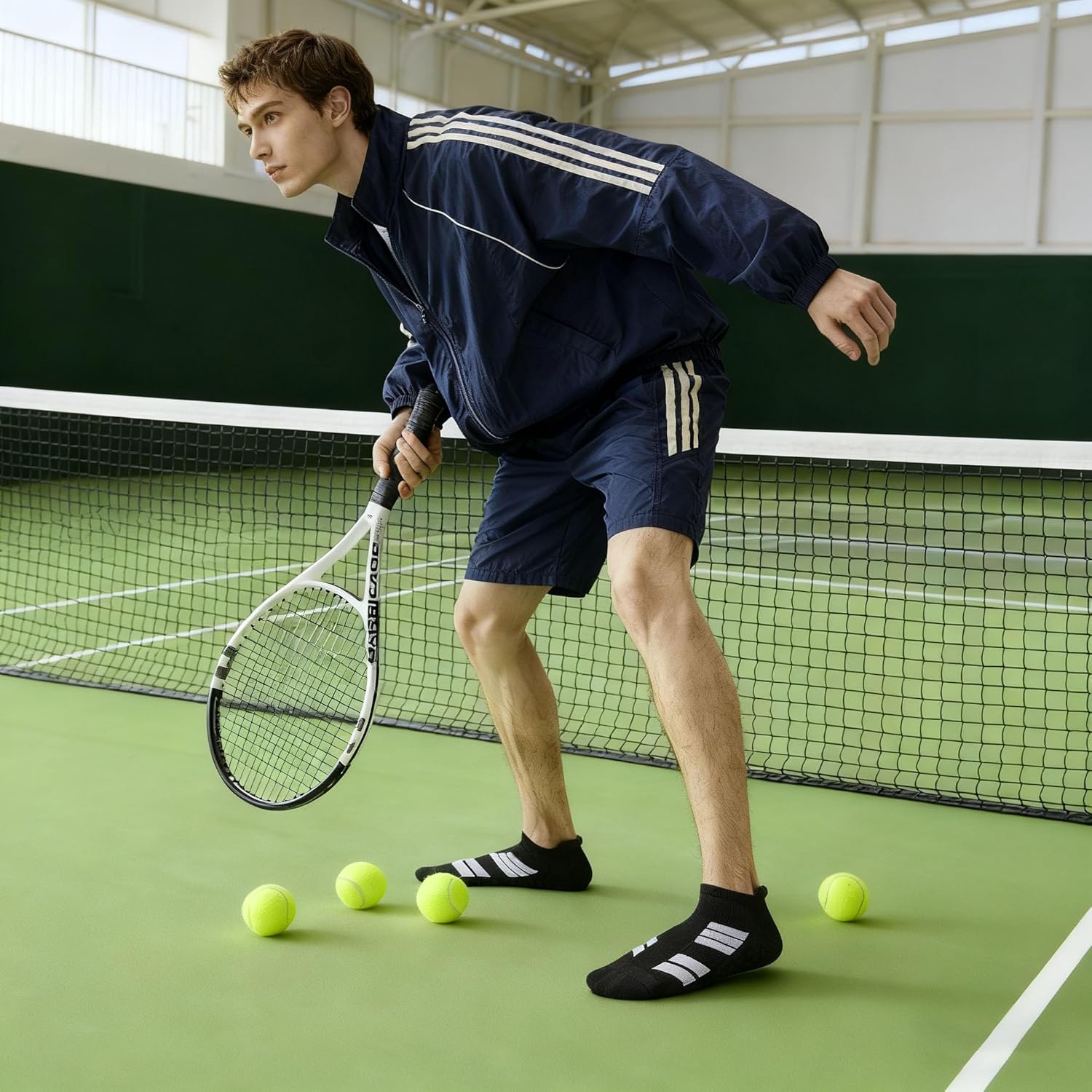 LUSCINIA Cushioned Ankle Socks for Men & Women - Moisture Wicking Terry Sole Athletic Running 3 Pairs Breathable for Sport - Image 3