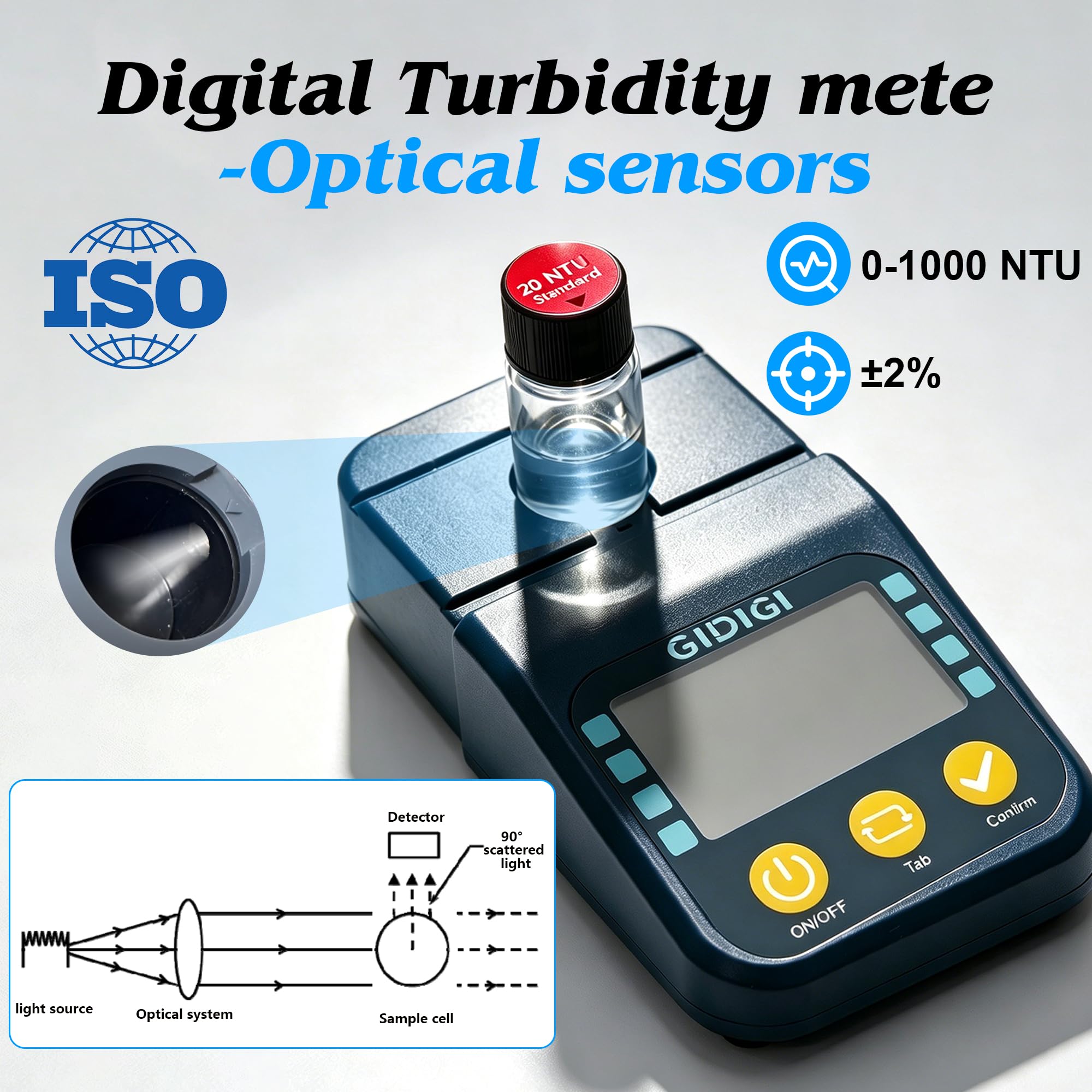 Portable Turbidity Meter - 0-1000 NTU -3 Portable Turbidity Meter - 0-1000 NTU -3