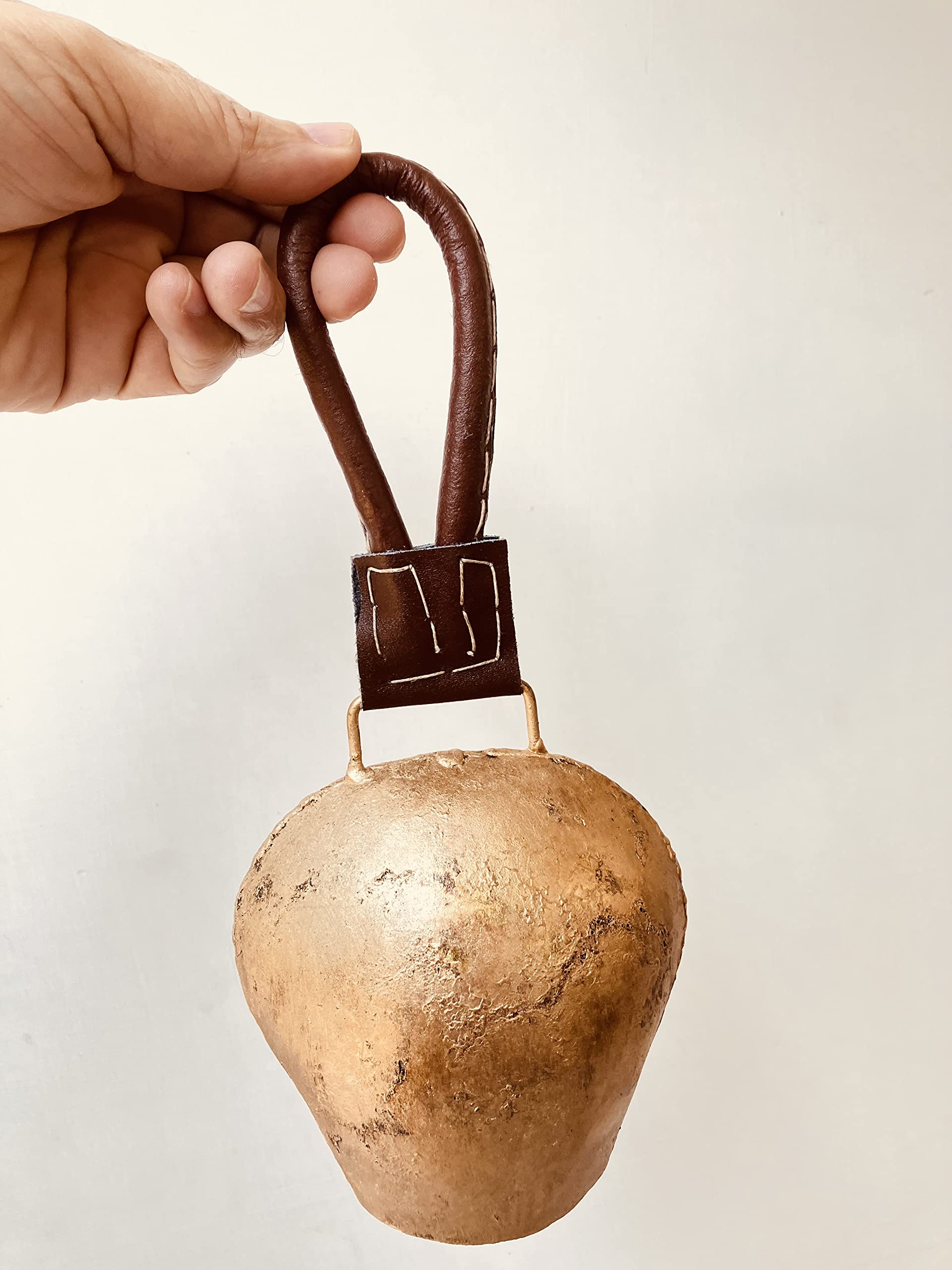 Campanello gigante rustico mucca enorme armonia vintage stile svizzero campana fortunato Natale appeso campana fatta a mano ottone rivestito