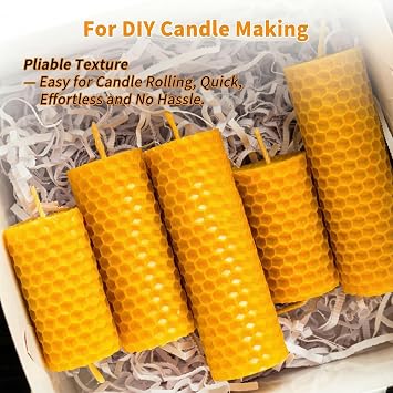 Beeswax Foundation Press Mold Silicone 1 Pack, 5.4mm Honeycomb, Non-Stick Reusable Beeswax Sheets Mold for Candle Making, Flexible and Foldable