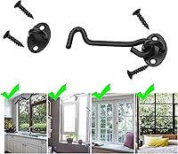 Vista 2 de Kare & Kind Pestillo de gancho y ojo (4 pulgadas), con tornillos de montaje, cerraduras resistentes para puertas, puertas, graneros, baños, cabinas