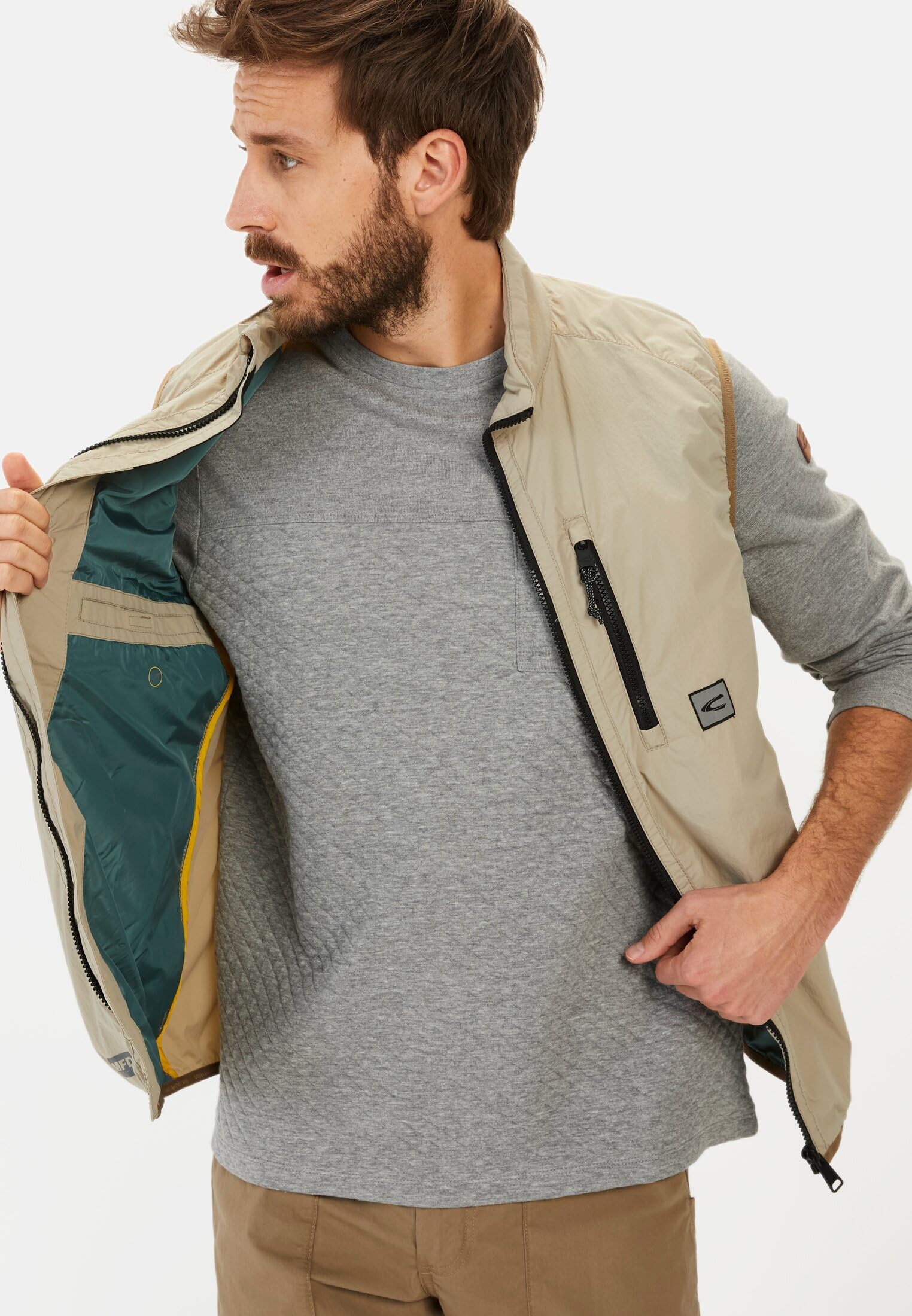 camel active Herren Langarmshirt mit Steppmuster