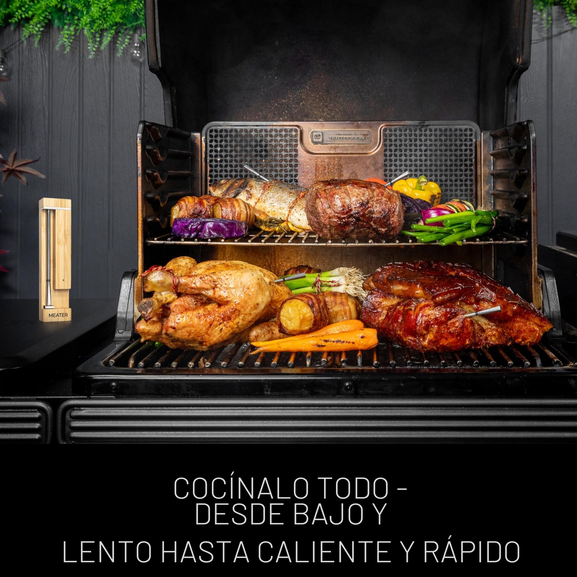 MEATER Pro / 2 Plus: el termómetro inteligente para carne de próxima generación, resistente al calor hasta 550 °C, alto alcance, 100% impermeable, tecnología multisensor, para cocina y barbacoa