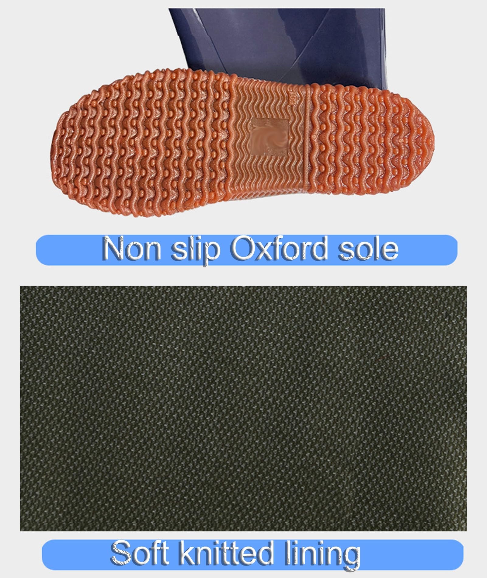 Stivali A Coscia Trampolieri da pesca in PVC, piede impermeabile leggero con suola spessa con suola con tacchetti per il giardinaggio agricolo(Size:39 EU)