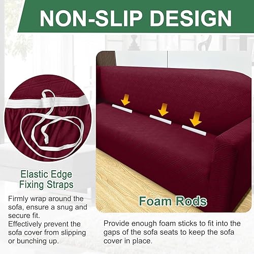 Miniatura 5 de Fundas de sofá en forma de L para sofá seccional, funda elástica de vellón jacquard para sofá esquinero, fundas modulares en forma de U, protector