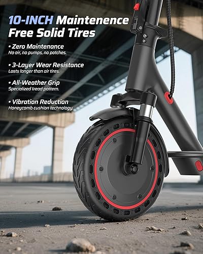 Miniatura 17 de Scooter eléctrico – Neumático sólido de 8.5"/10", potente motor de 350 W/500 W, velocidad máxima de 19 MPH, rangos máximos de 16 a 22 millas, carga