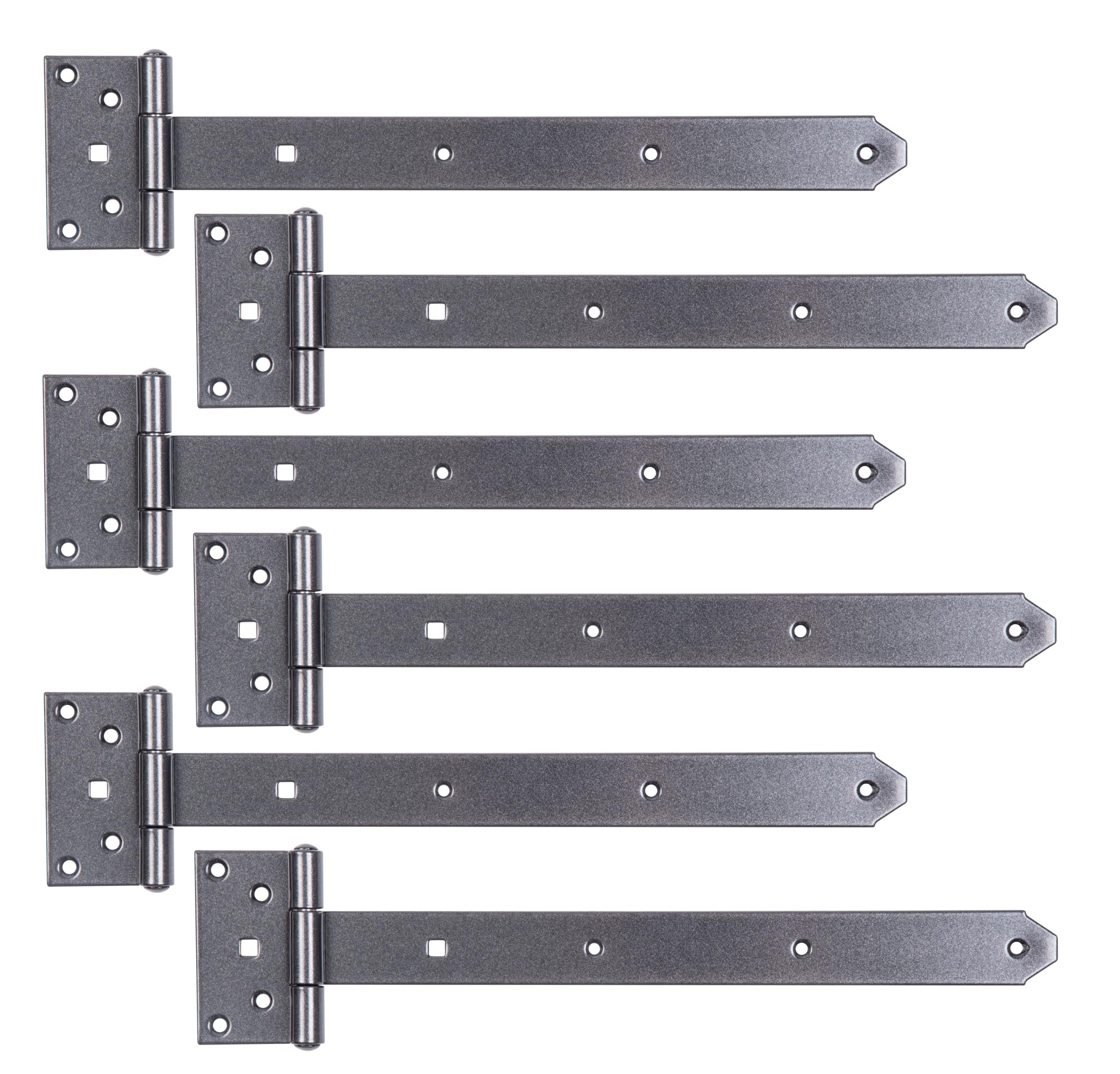 Alberts 822682 DURAVIS® Penture anglaise | avec goupille rivetée | en noir diamant, à couche duplex | penture 391 x 40 mm | charnière 59 x 103 mm | kit de 6