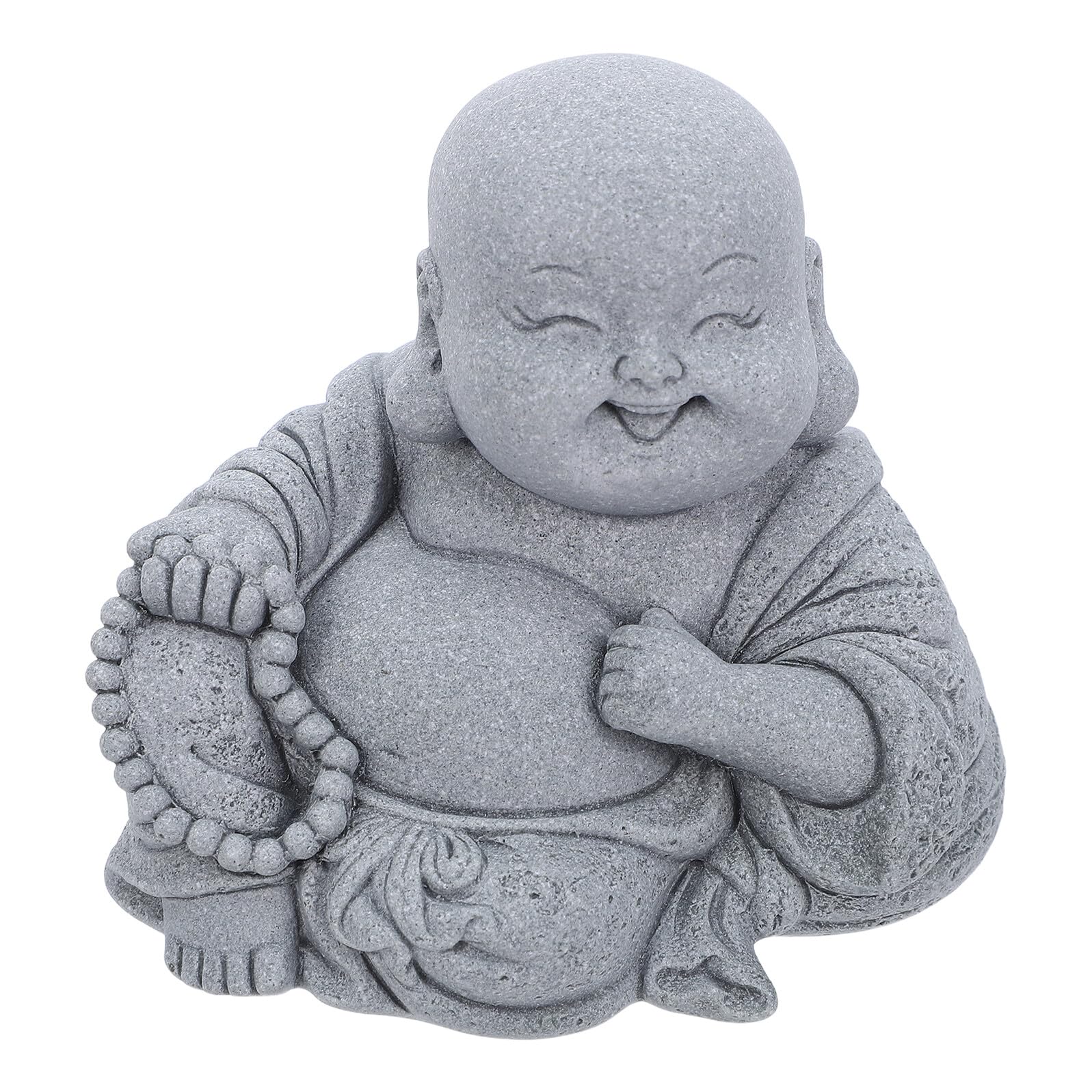 Hemoton Sandstone Laughing Maitreya Buddha Aquarium Statue Fish Tank Decorative Sculpture Underwater Landscaping Figurine for Zen Garden and