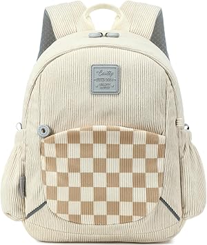 CAMTOP Toddler Backpack for Boys Girls 2-4, 12" H Kids Backpacks for Kindergarten Preschool, Small Bookbag for Daycare Travel Beige, 12- Not fit A4 folder