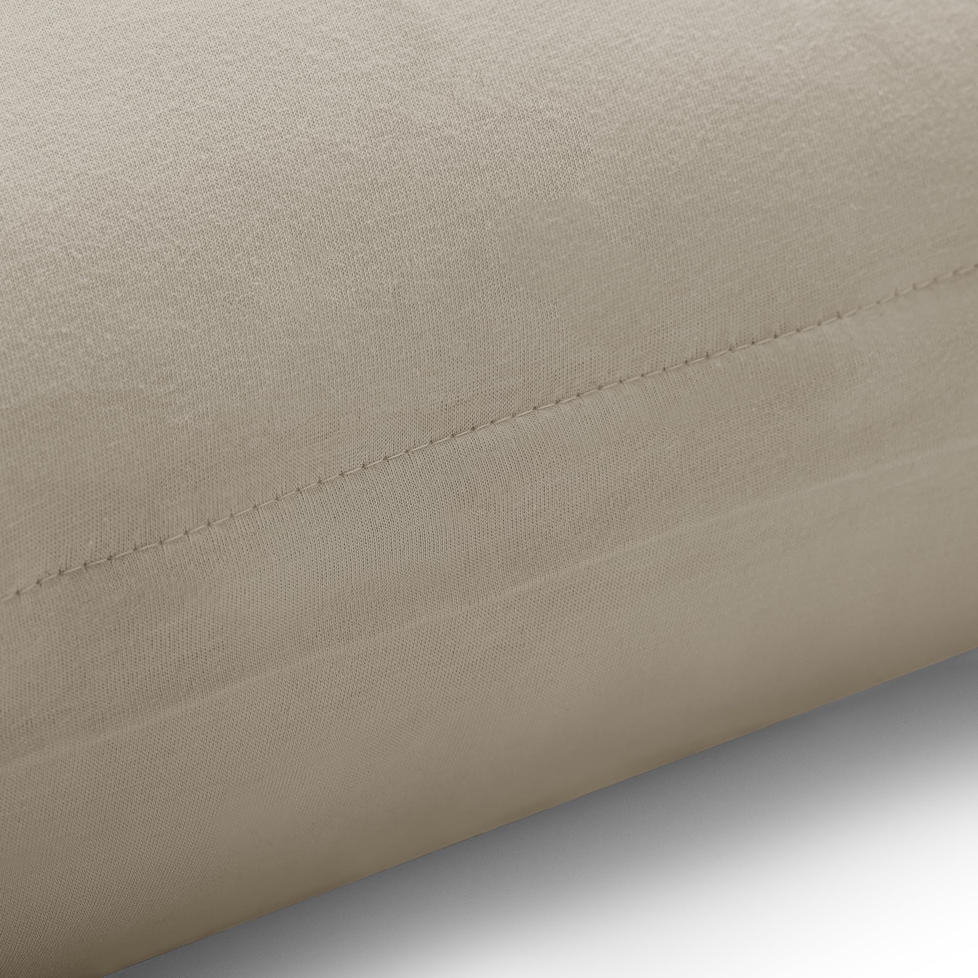 DecoKing Amber Pillowcases 40 x 40 cm Jersey Cotton Zip Cappuccino Pack of 2, 40 x 40 *2 - Image 4