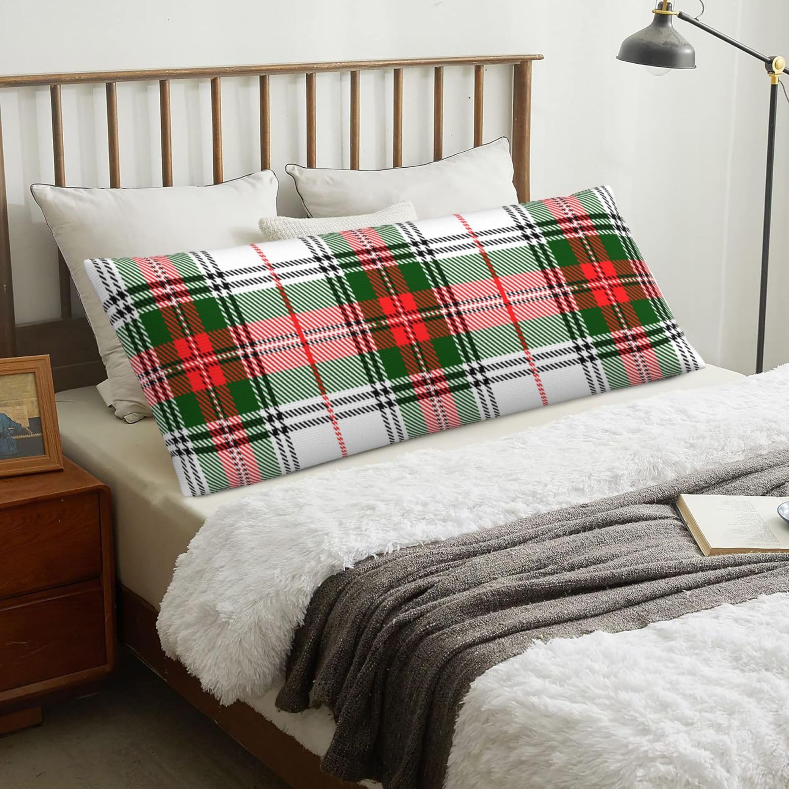 Clan Stewart Tartan Plaid The Arts, Body Pillow Cover with Zipper,Long Body Pillowcase 20 x 60 in