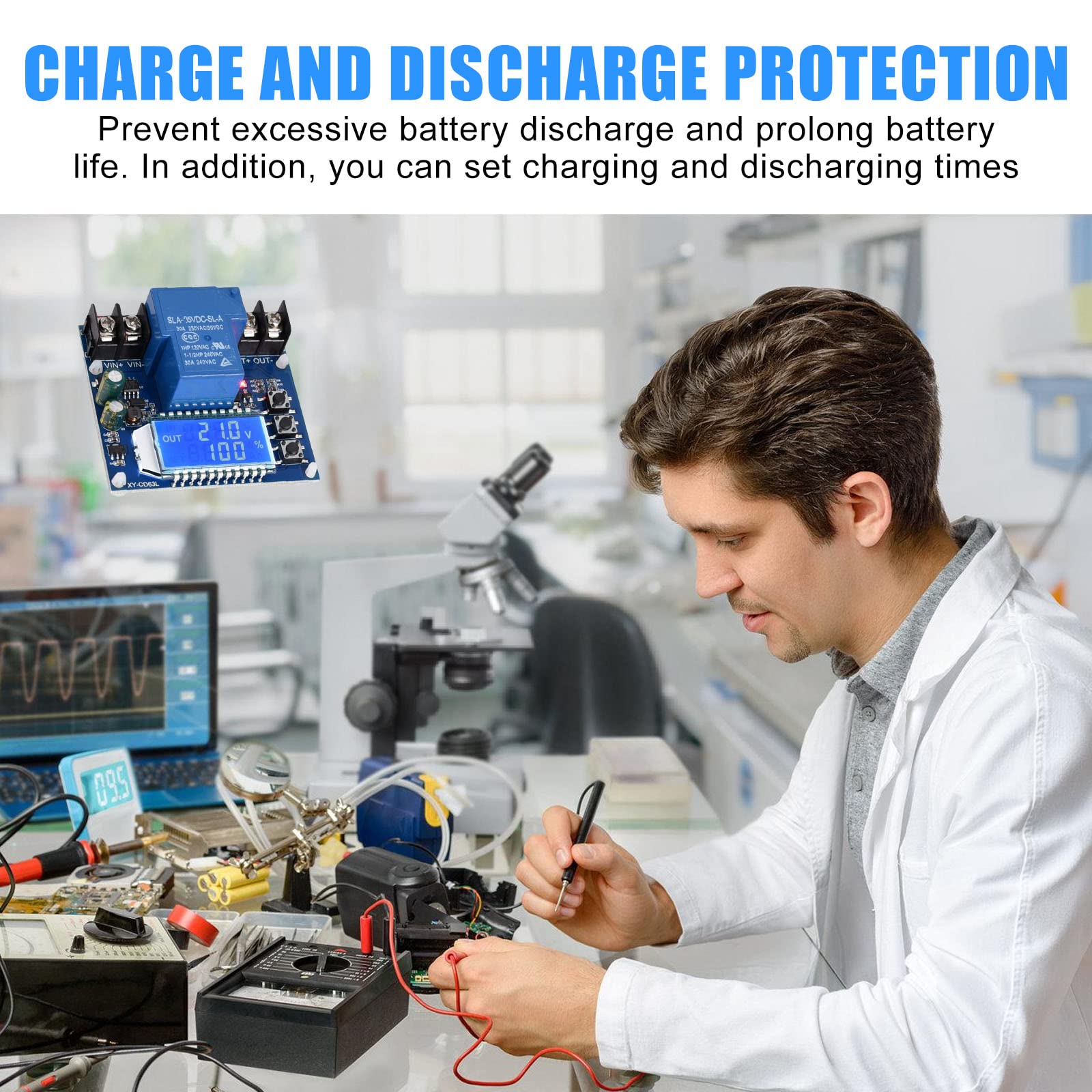 Batteriewächter DC 6V-60V 30A - Niederspannungs Abschaltung Mit LCD Display