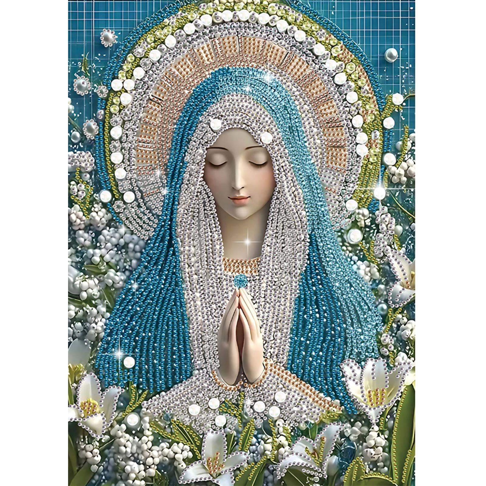 Lady 5D DIY Special Shape Partial Drill Diamond Painting Kits Home Decor 30x40cm (B)