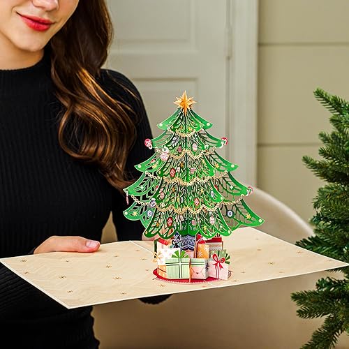 Miniatura 4 de Paper Love Tarjeta desplegable para árbol de Navidad 3D, con árbol de Navidad desmontable de recuerdo, regalo para Navidad o vacaciones, cubierta