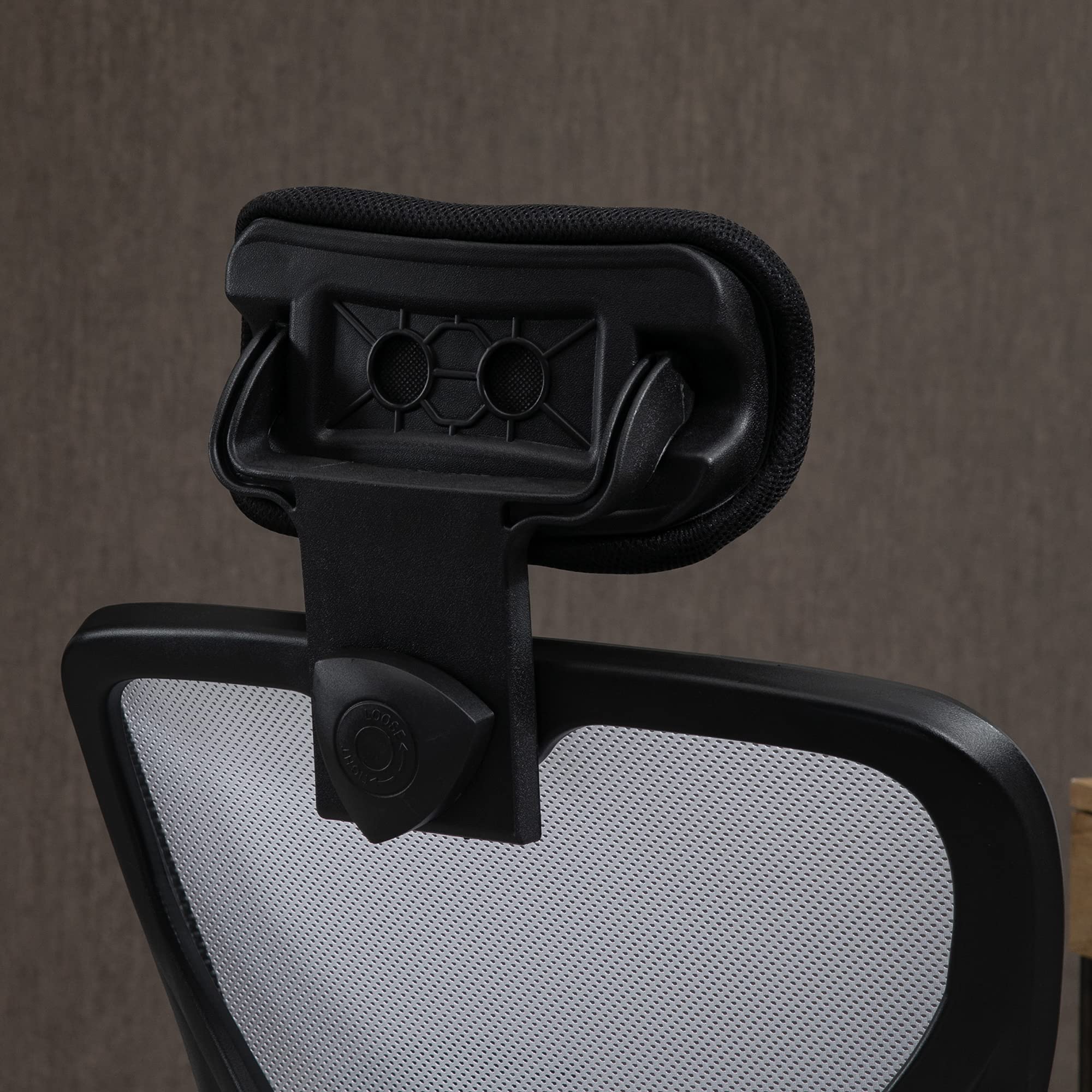 Vinsetto Chaise de Bureau Ergonomique en Maille Appui-tête Noir et Blanc