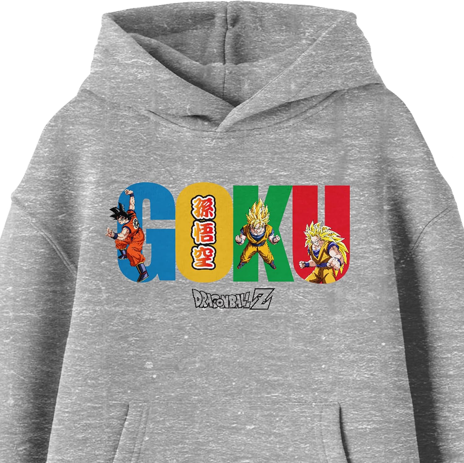 Bioworld Dragon Ball Z Multiple Goku Youth Heather Gray Hoodie