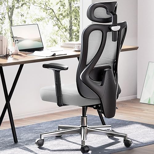 Miniatura 22 de Hbada P3 Silla de oficina ergonómica con soporte lumbar ajustable 2D, silla de oficina con reposacabezas y reposabrazos ajustables, función de