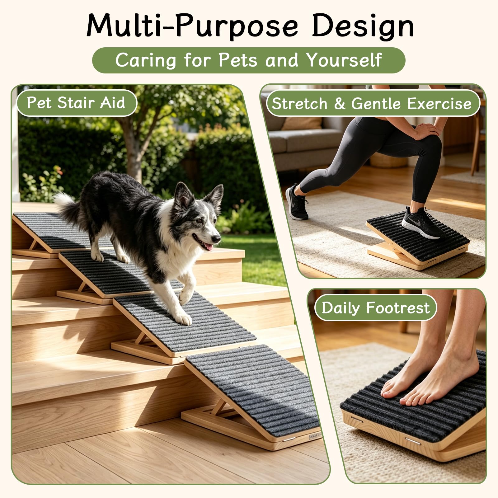 4 rampe per cani per scale, pieghevoli, regolabili in altezza, per cani di piccola taglia, antiscivolo, per cani e gatti, senza montaggio, per divano e letto