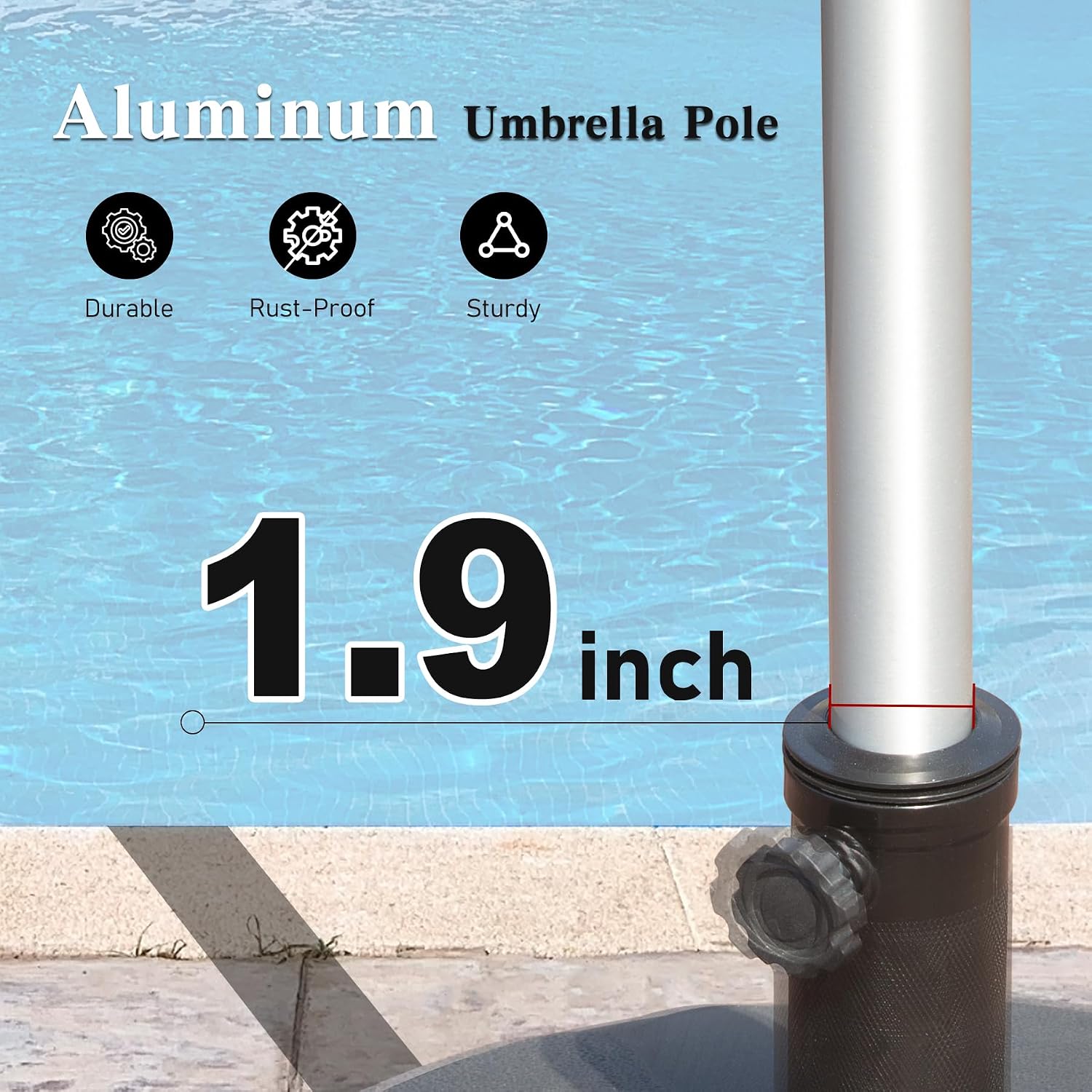 Domi 9' x 11.5' Rectangular Patio Umbrella Outdoor Table Umbrella with 8 Sturdy Ribs & Crank, Aluminum Market Umbrella UV Protection Waterproof Sun Umbrella for Deck Pool Backyard Beach, Navy Blue