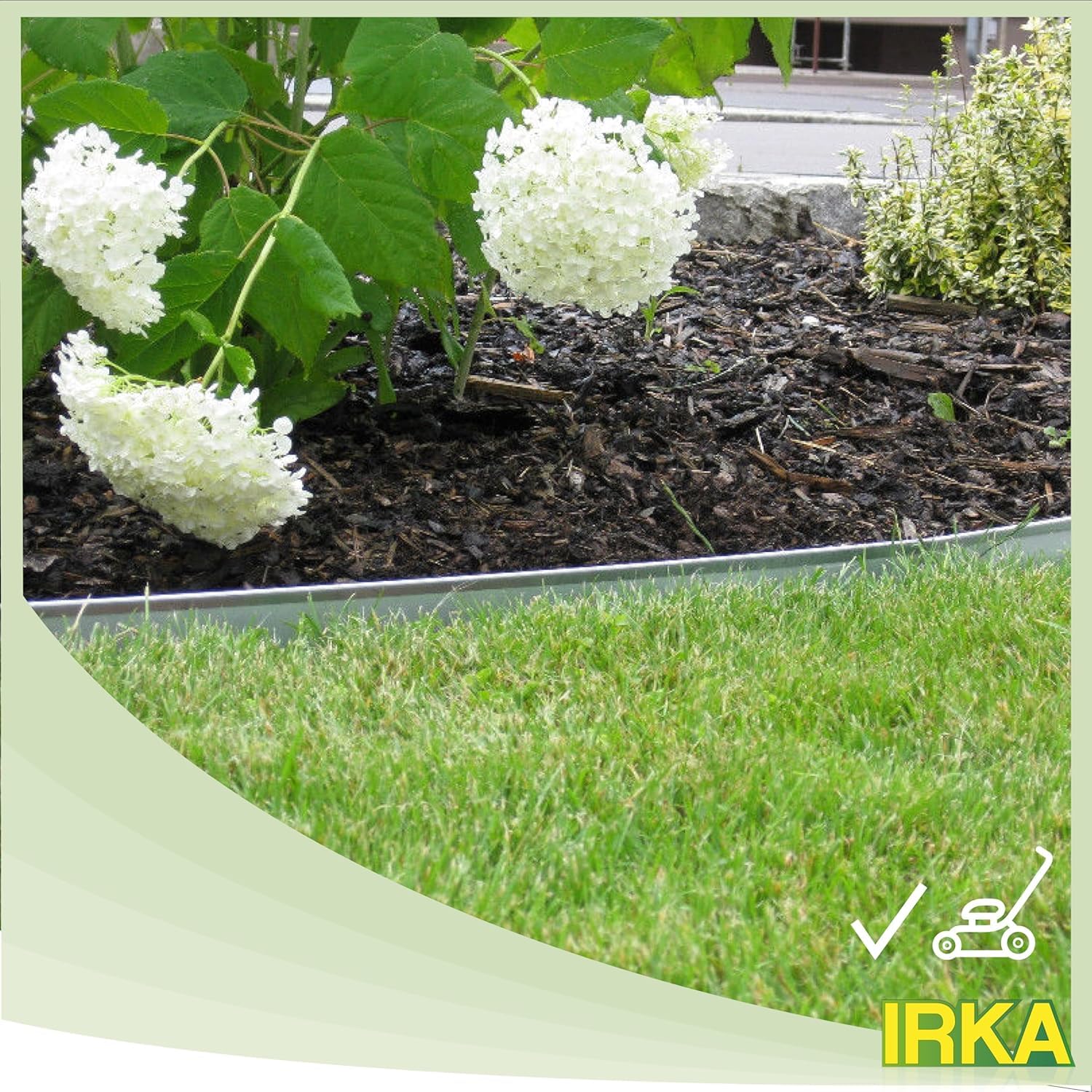 IRKA Rasenkante Comfort XXL 5 Stück Beeteinfassung Alu-Zink 100 x 10 x 8cm