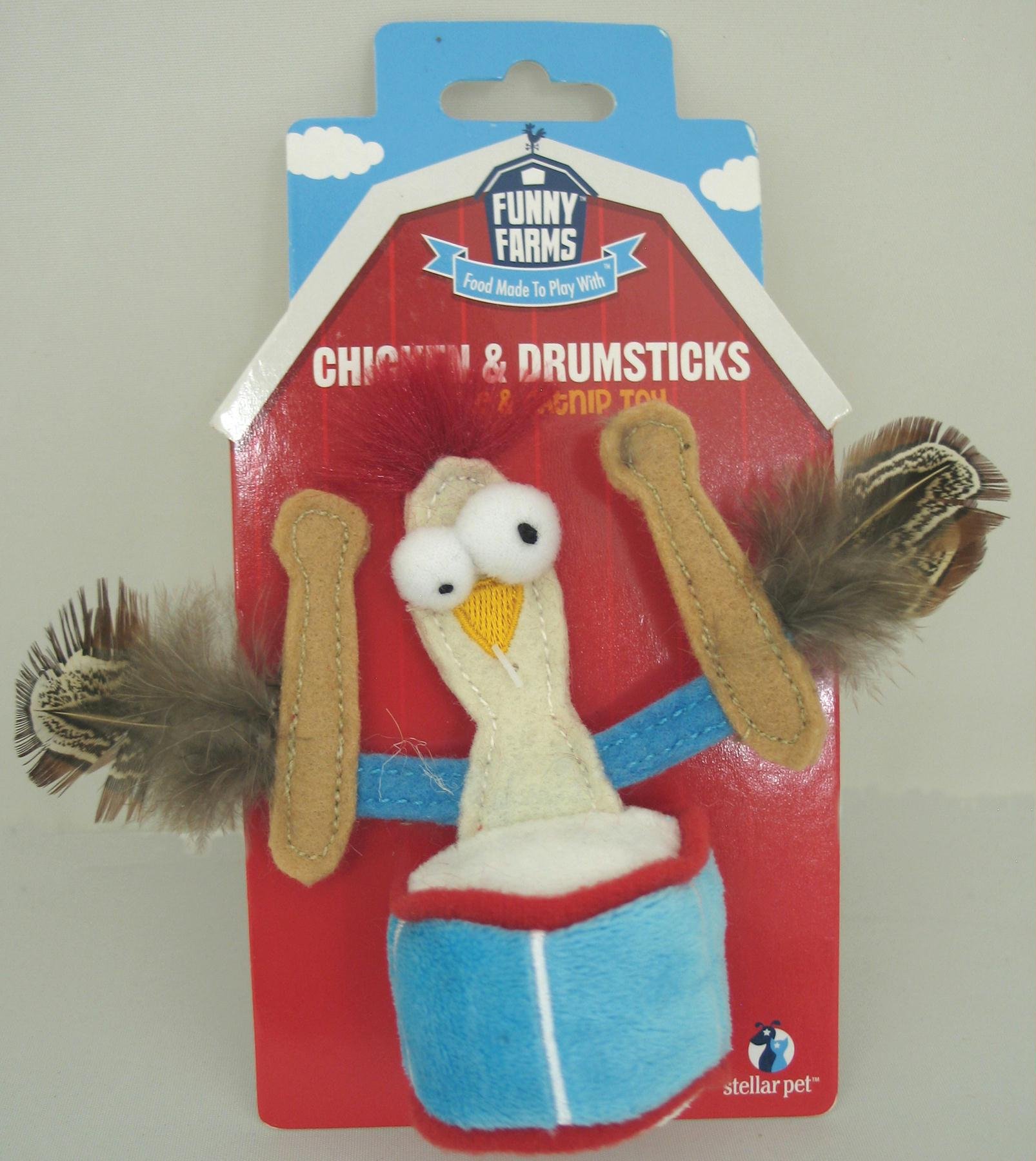 Romp! Funny Farms Chicken Drumsticks Catnip Cat Toy