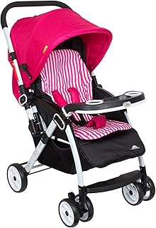 pink double pram