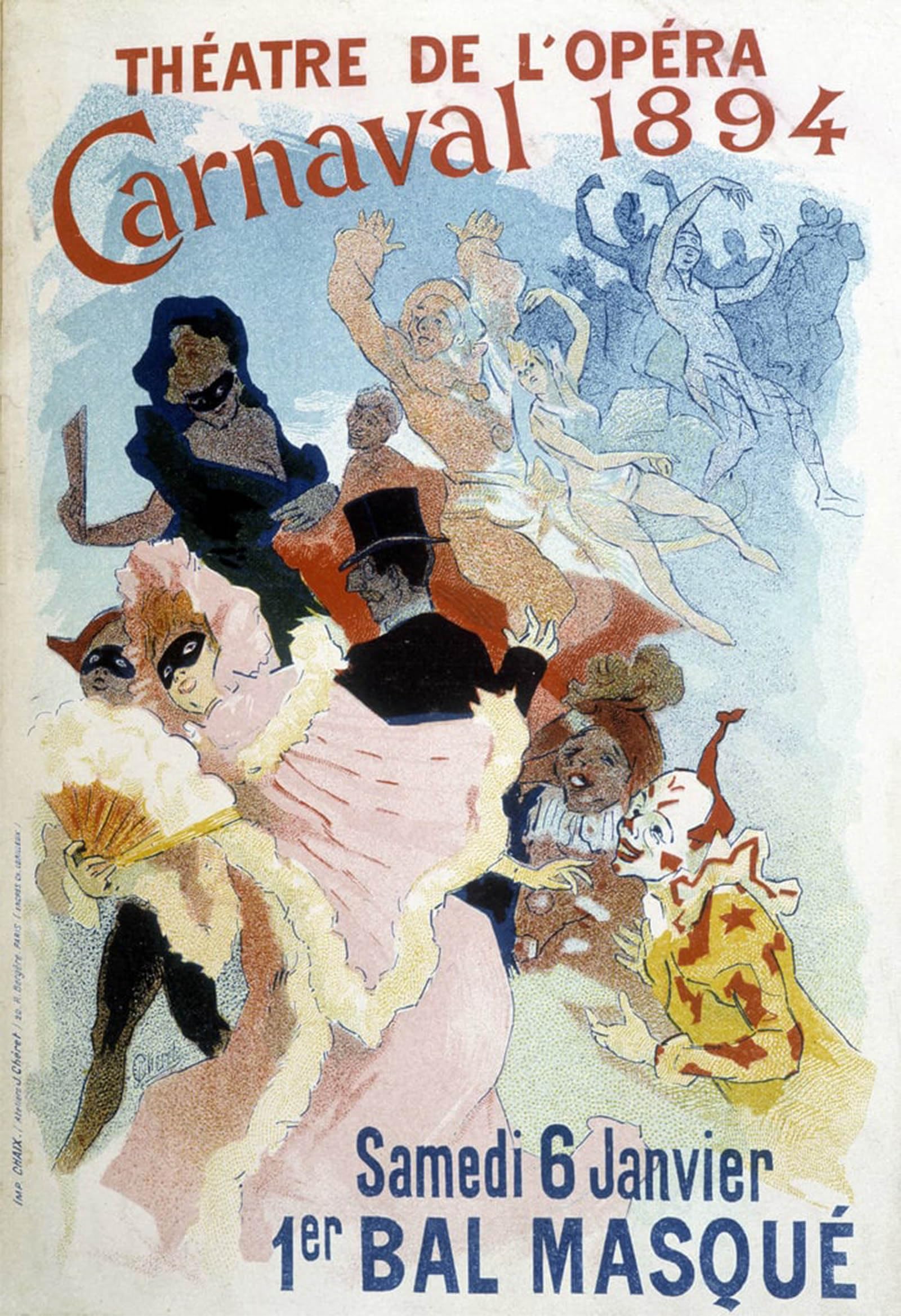 ARTXLXXBN Famous Painting Art Wall Decor Abstract Art Picture Poster of Cherret for the Carnival of by Jules Cheret Animal Pictures for Home Decor 60x90cm