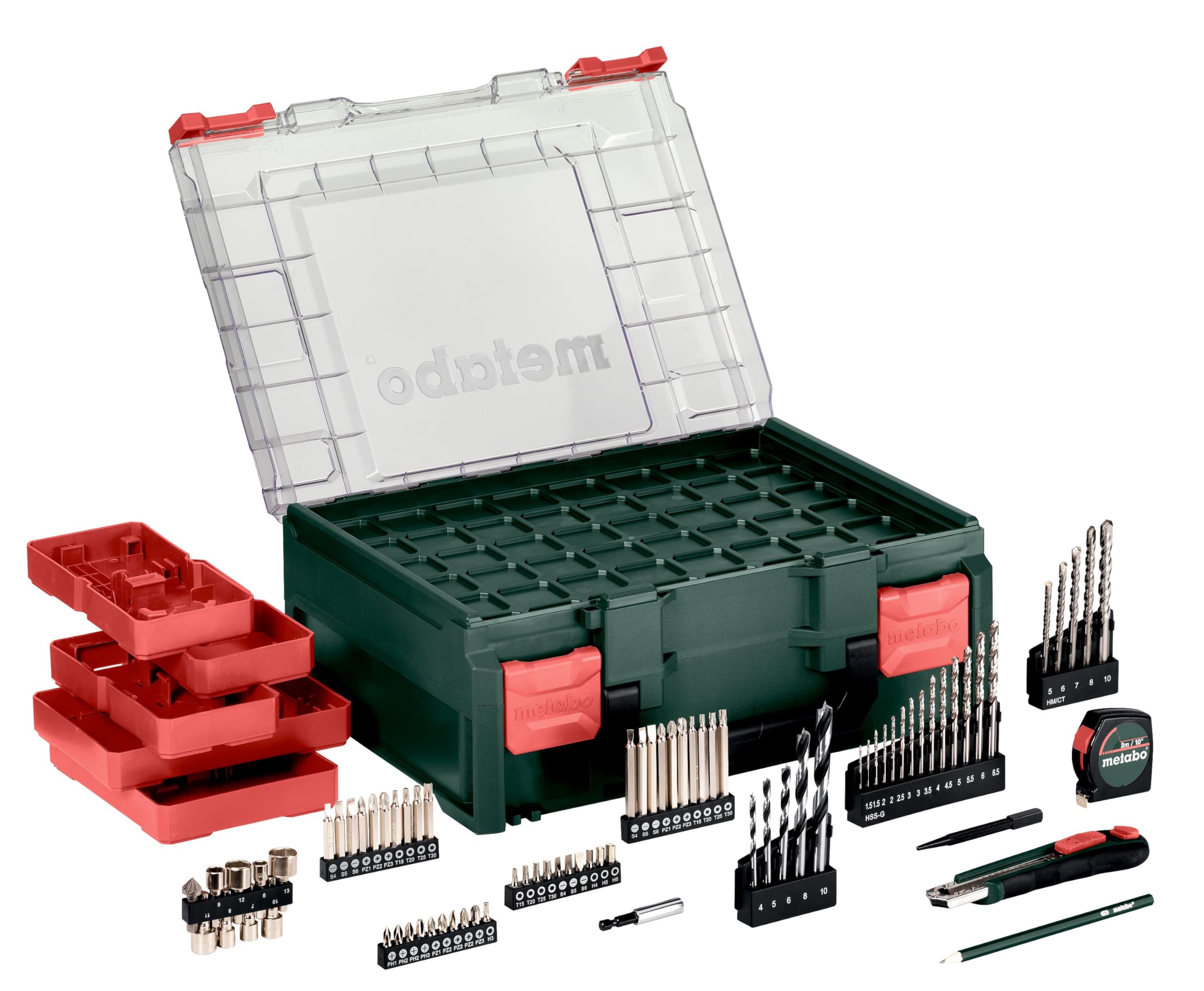 TALADROS DE PERCUSIÓN (R+L: GIRO A DCHA. E IZQDA.) SBE 650 Set | Mobiler Werkzeugkoffer inklusive Bohrerset und Bits, Rechts-Links-Lauf, V-Elektronik, 1.5-13 mm Bohrfutter, 1.8 kg